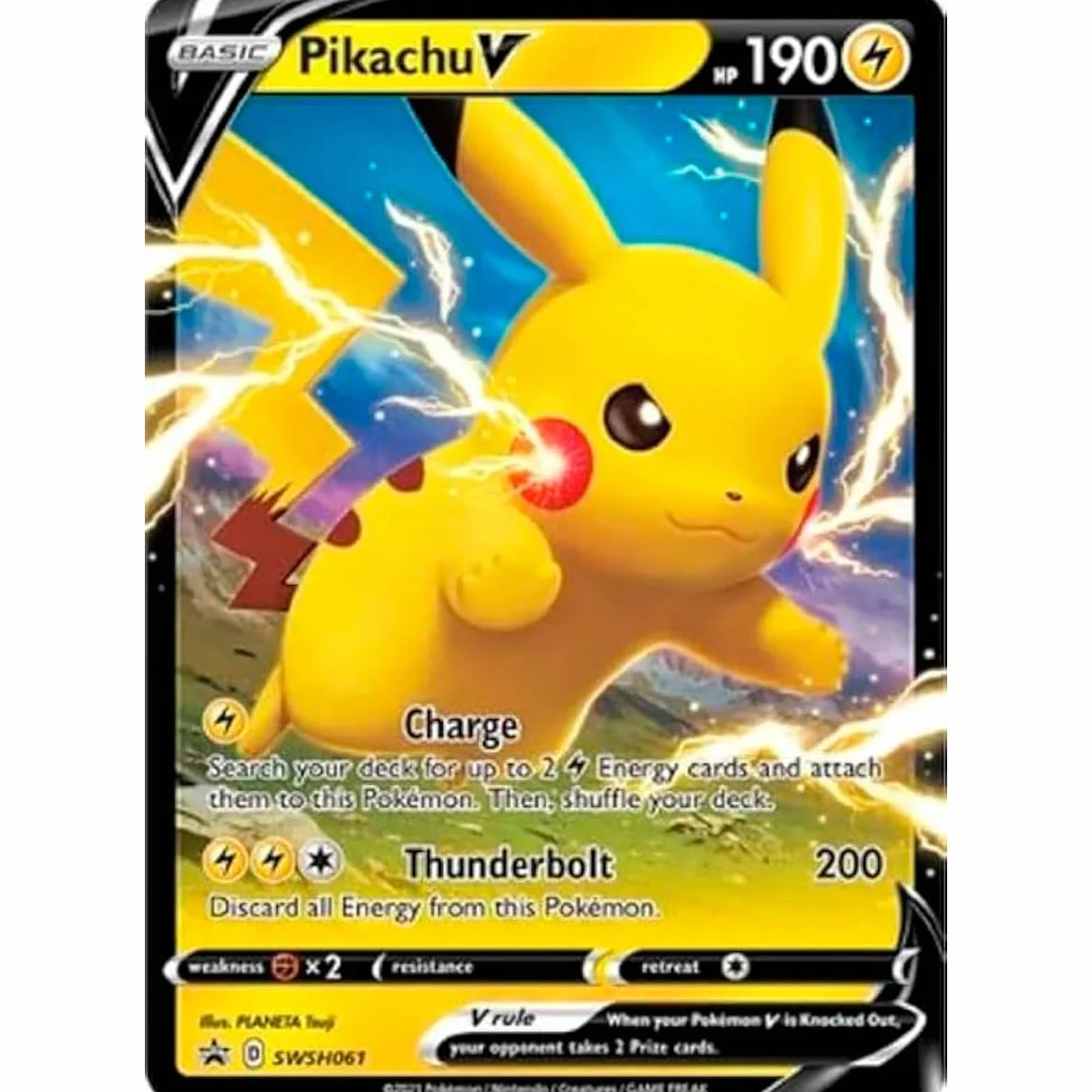 Karta Pokemon V, duża litera Jumbo w rozmiarze XXL, list promocyjny, oficjalny list Język angielski (SWSH061 V)