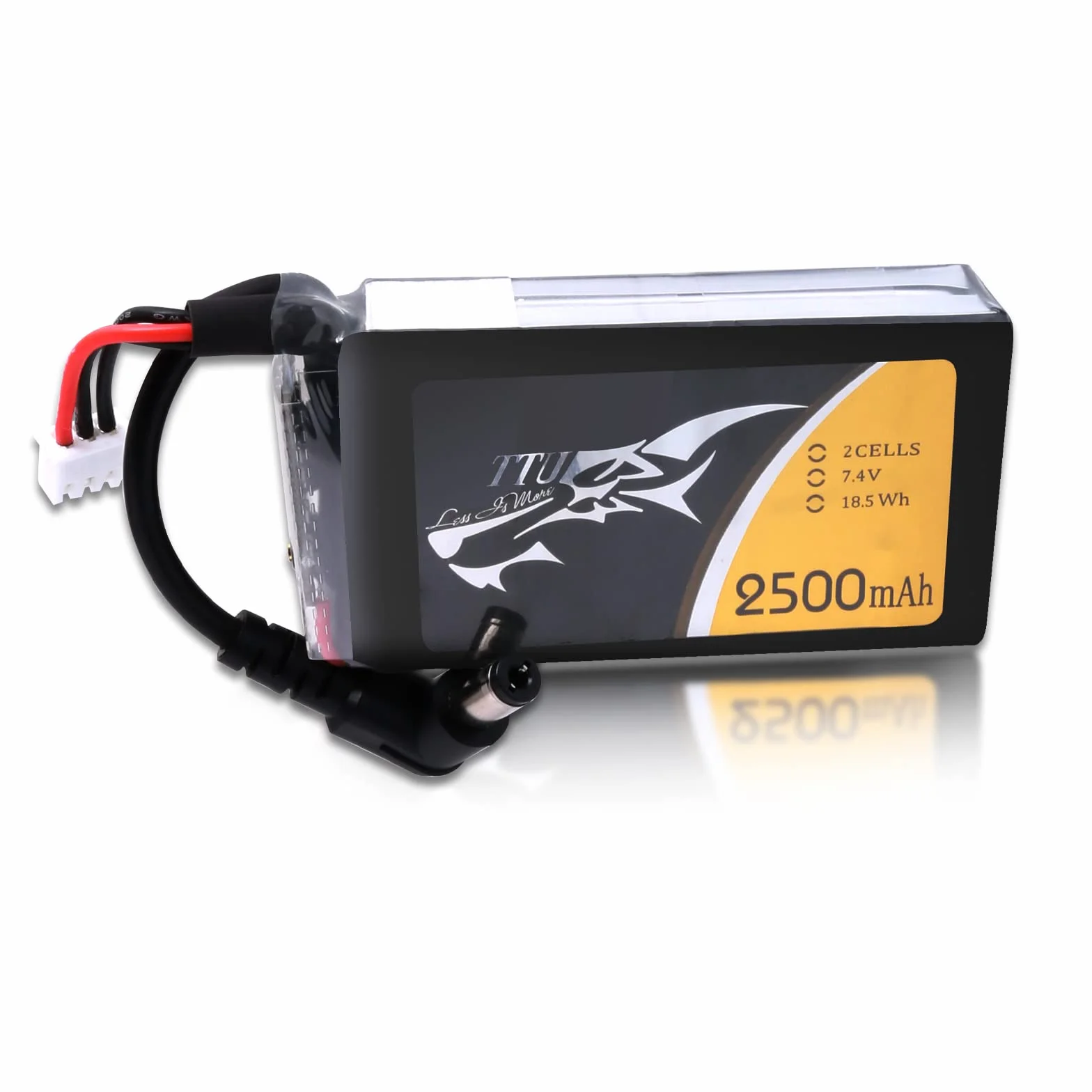 TATTU 2500 mAh 2S 7.4V Lipo akumulator z wtyczką DC5,5 mm do gogli Fatshark
