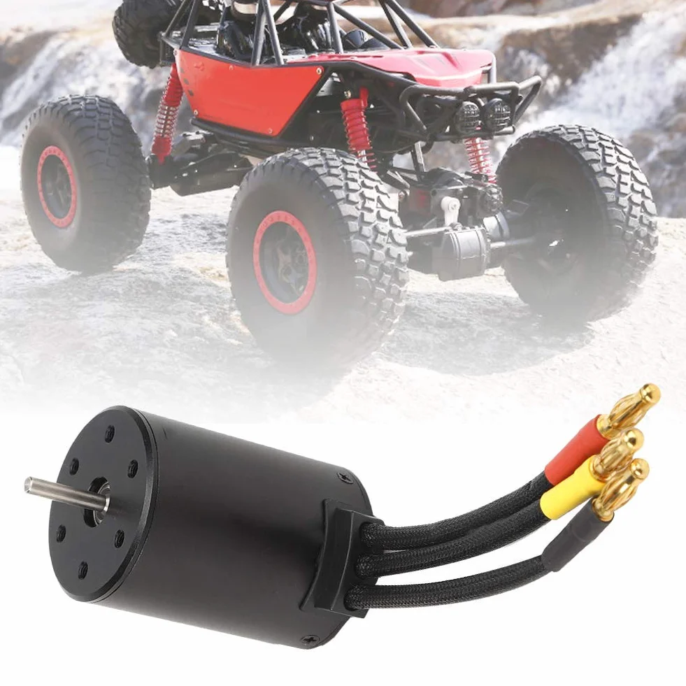 Silnik bezszczotkowy RC Car, silnik bezszczotkowy RC 4-biegunowy silnik bezszczotkowy RC Car część akcesorium do HSP 1/8 1/10 RC Car (3100KV)