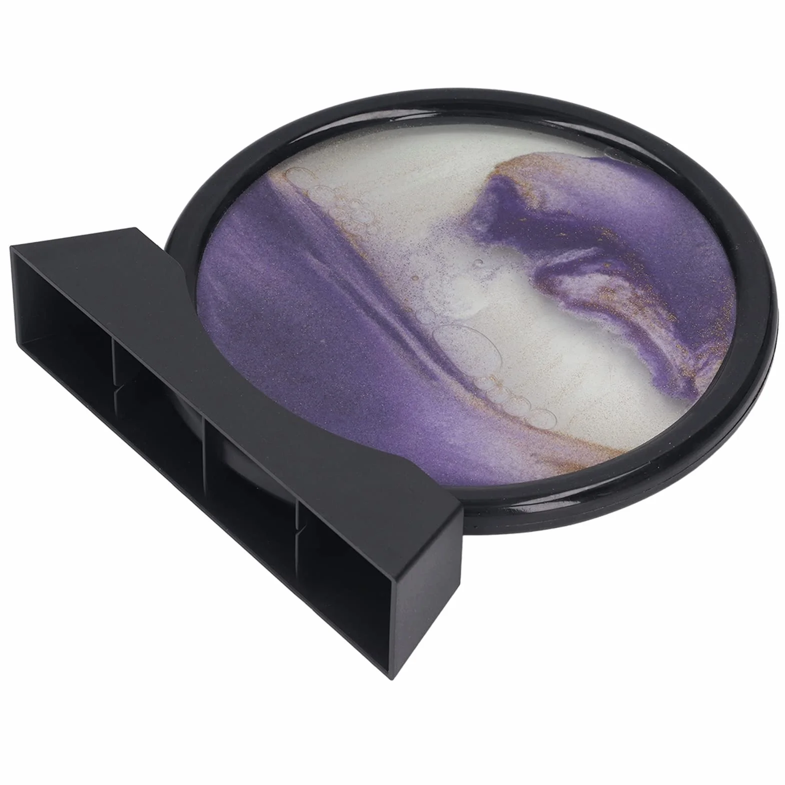 Obrazek w Płynie Quicksand Sandscape, Okrągłe Szkło Deep Sea Sandscape z podstawą do Domu (PURPLE)