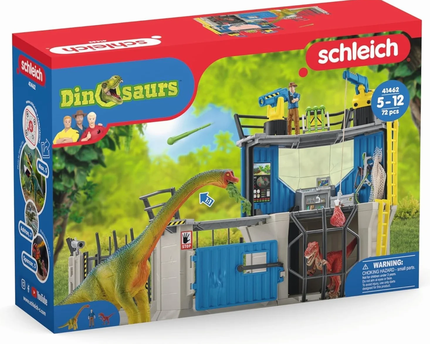 schleich DINOSAURS | Duża Stacja Badawcza Dinozaurów 41462 | zestaw z figurkami, wieloma funkcjami i licznymi akcesoriami | zestaw do zabawy od 5 lat | 72 elementów