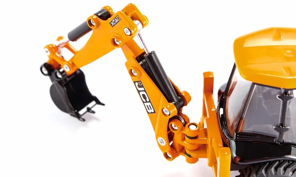 Siku 3558, Koparko-ładowarka JCB 4CX, 1:50, Metal/Tworzywo sztuczne, Żółty, Liczne funkcje, Można łączyć z modelami Siku w tej samej skali
