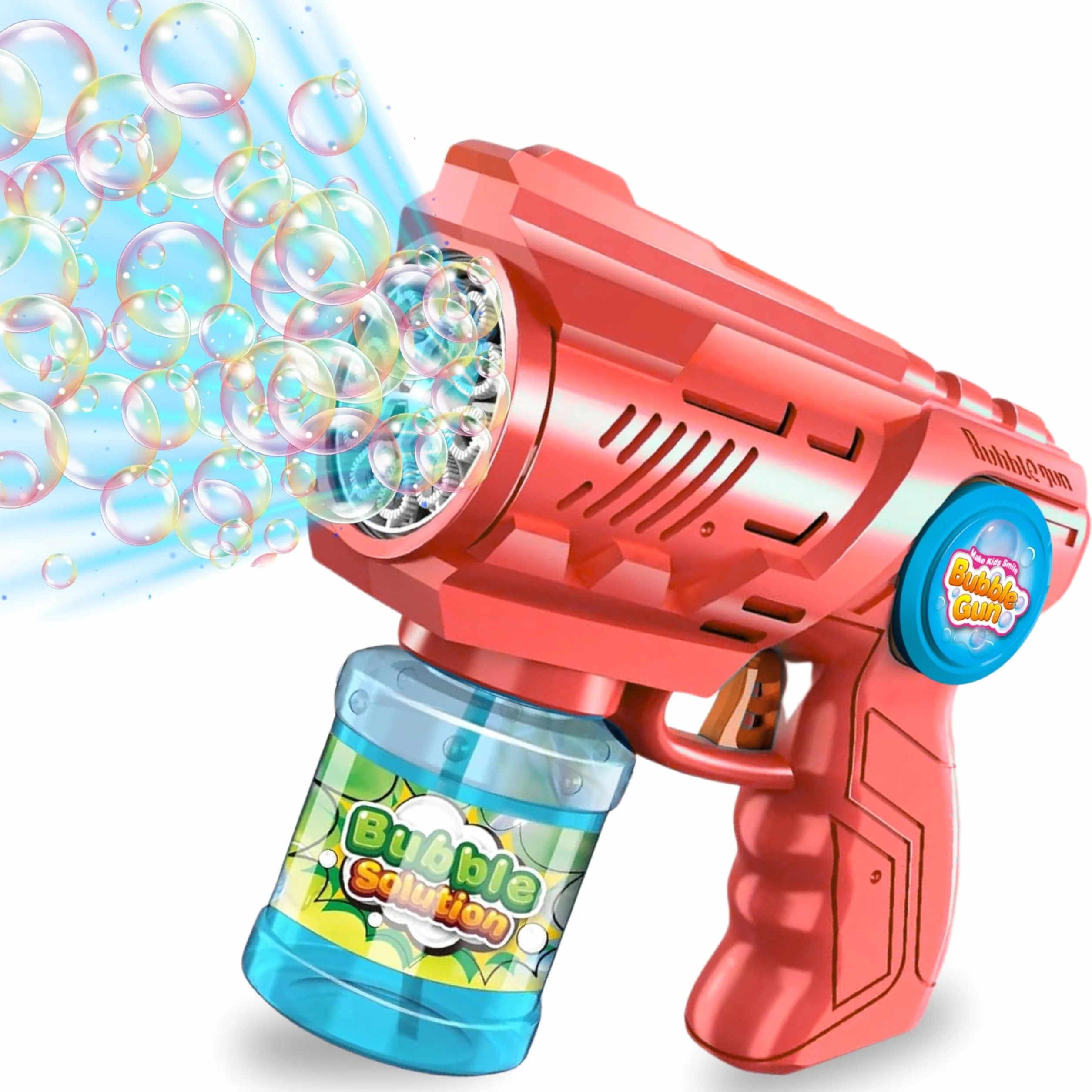 Blubbel Pistolet do Baniek, Maszyna z LED, Zbiornik 100ml, Armata Bańkowa, Powietrzna Bazooka, Prezent dla Dzieci, Na Wesele