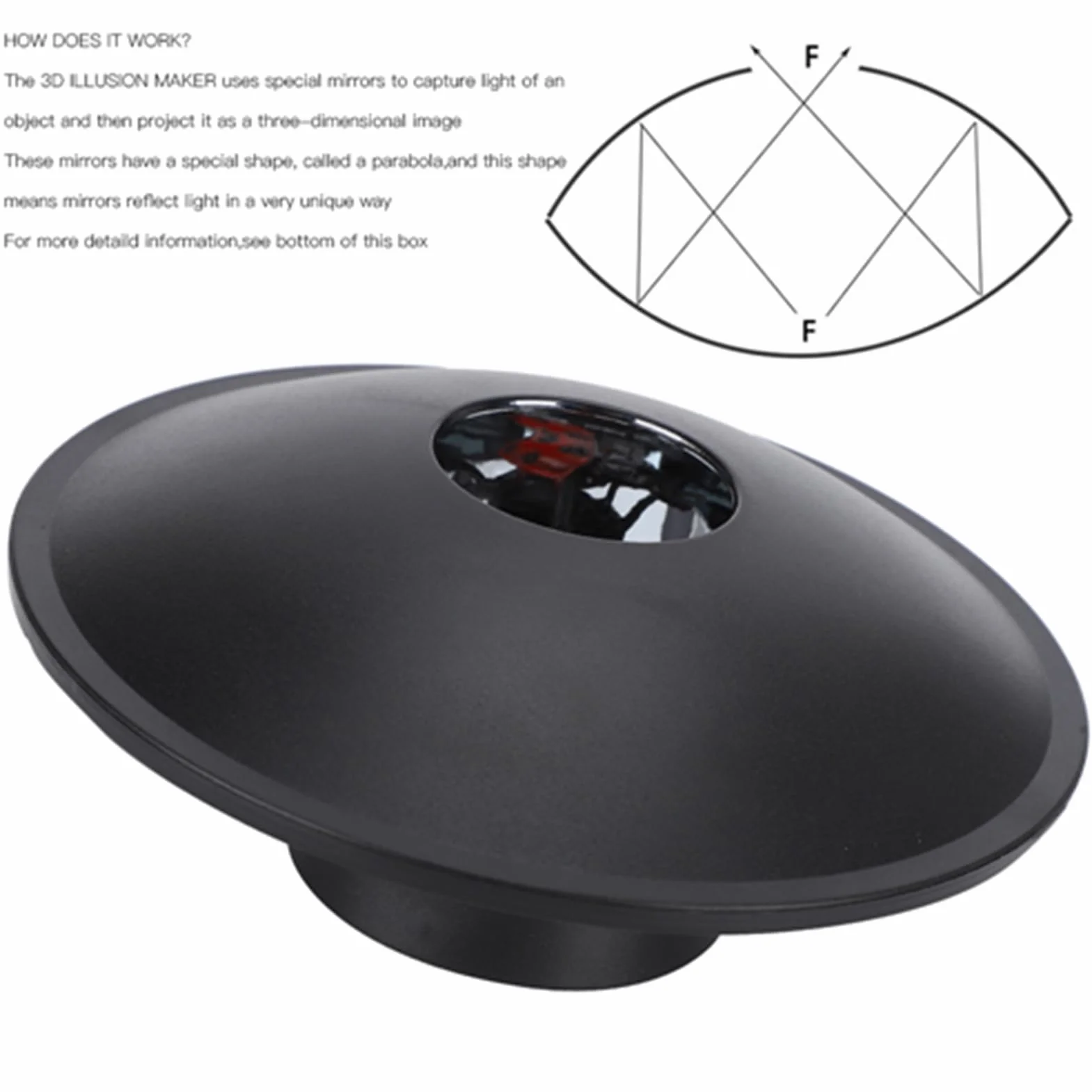 3D Mirascope Maker lustrzana miska, zabawki optyczne, luneta z przeszkodami, hologram, urządzenie, zabawka 3D, miraskop, optyczny, projekcja, zabawki, hologram, twórca obrazu