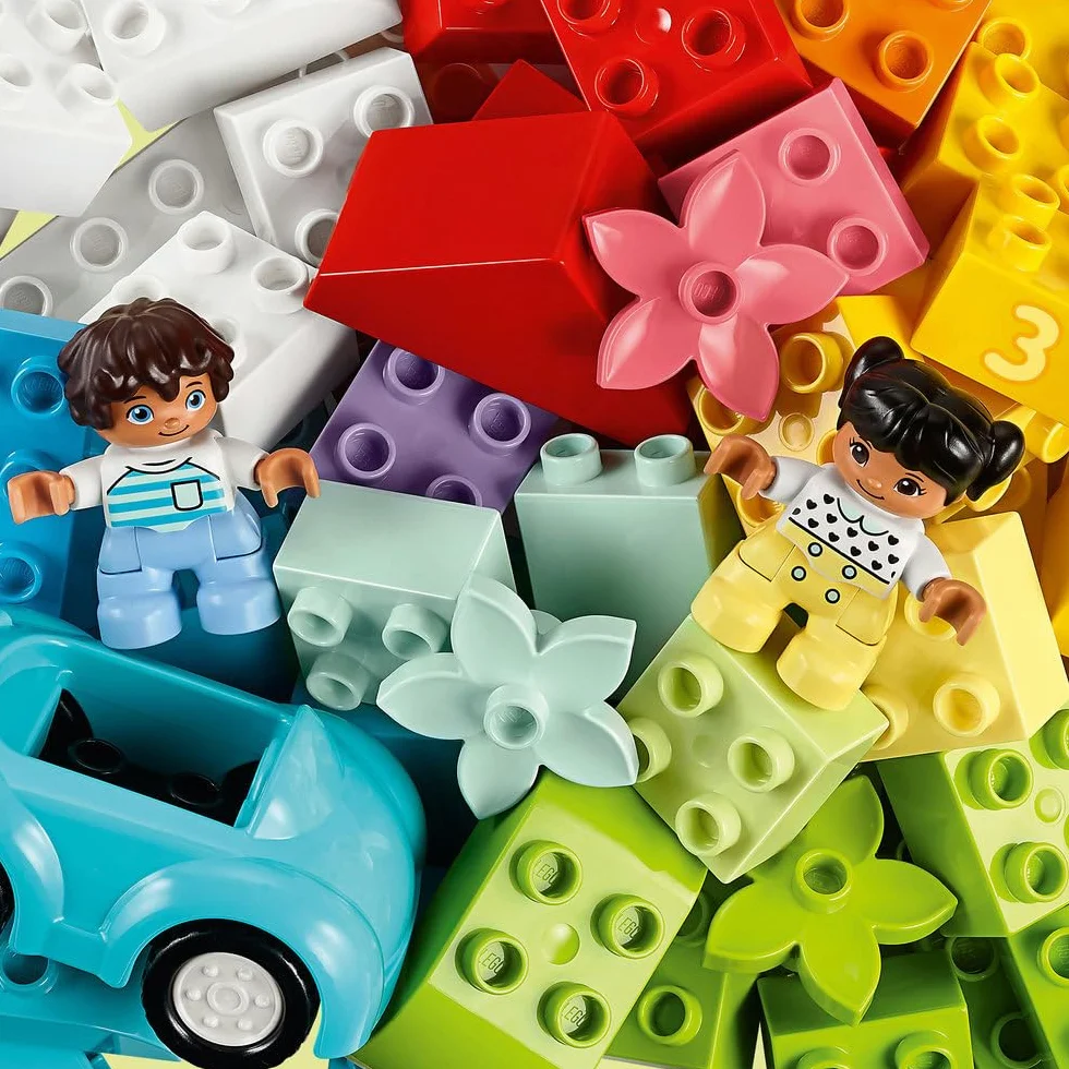 LEGO DUPLO Brick Box - Educational Stacking Toys for 1+ Year Old Boys & Girls - incl. Colourful Number Bricks, a Car & 2 Figures, plus Toy Storage - 10913