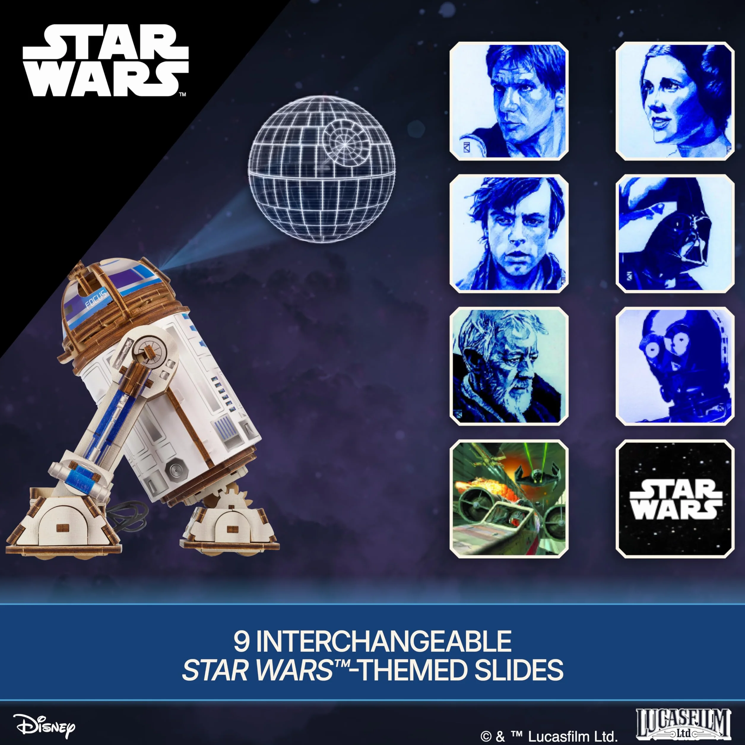 UGEARS Star Wars ™ R2-D2 ™ - puzzles for adults, model do złożenia dla dorosłych, modele mechaniczne, łamigłówka dla dorosłych, 3D puzzle, Puzzle Star Wars prezent, mechaniczne konstrukcje