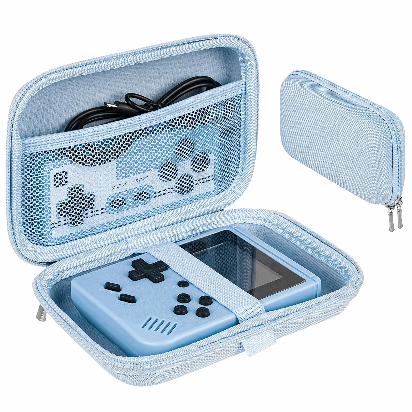 Linkidea Tragetasche für Handheld-Spielkonsole, schützende Reisebox für Retro-Mini-Spielekonsolen für Ladekabel, Ohrhörer, Batterien und Zubehör