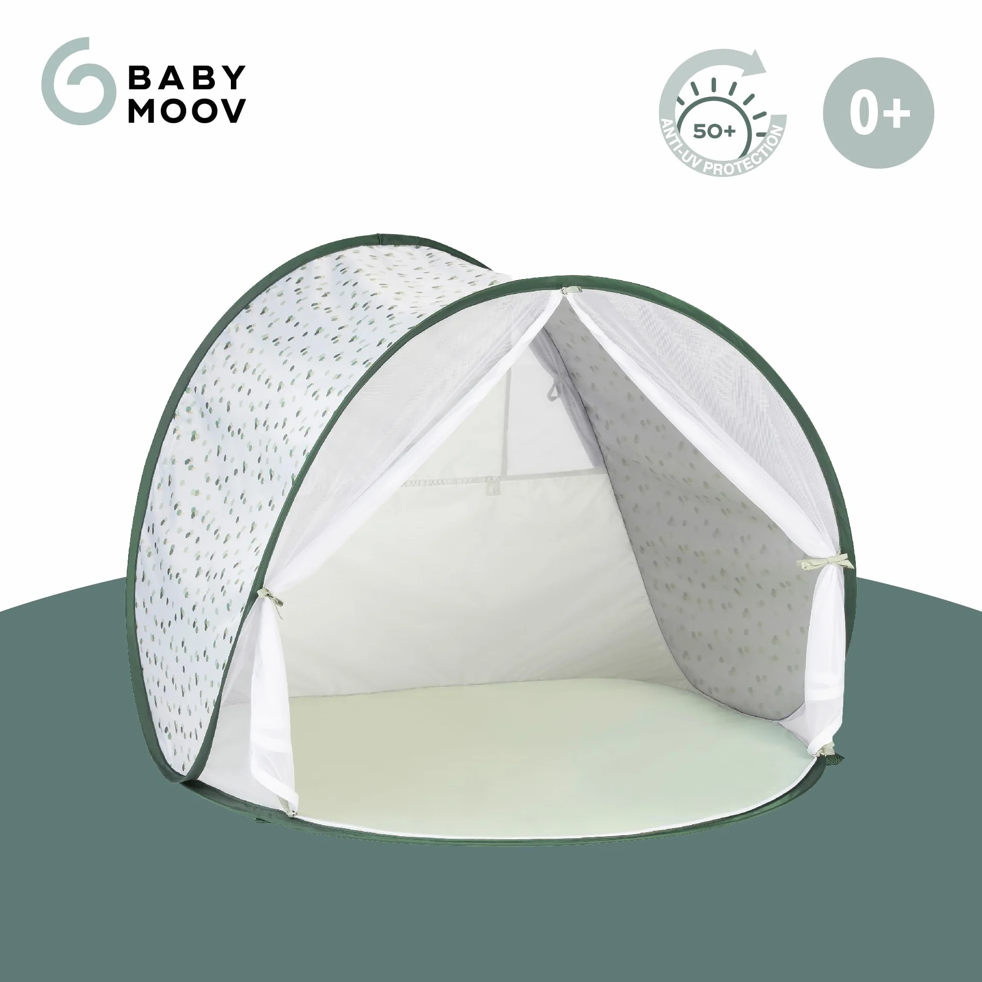 Babymoov Namiot dziecięcy o wysokiej ochronie przeciwsłonecznej 50+, z moskitierą na zamek, duży namiot plażowy, system Pop-Up, Provence