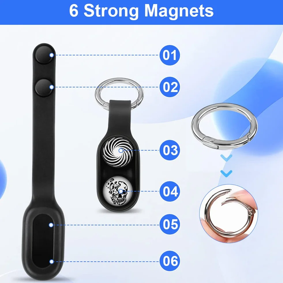 OSDUE Magnetyczna zabawka fidget, magnetyczna zabawka pop-up, dla dzieci i dorosłych, zabawka do budowania strachu, zabawka fidget, prezent dla dzieci i dorosłych (czarna B)