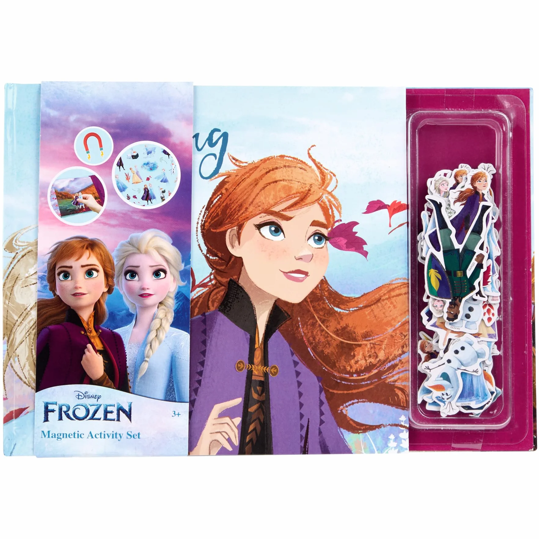 Disney Frozen książka magnetyczna, magnetyczny zestaw aktywności, 40 magnesów, interaktywna gra, kreatywna zabawa, idealna w podróży (FR24358)