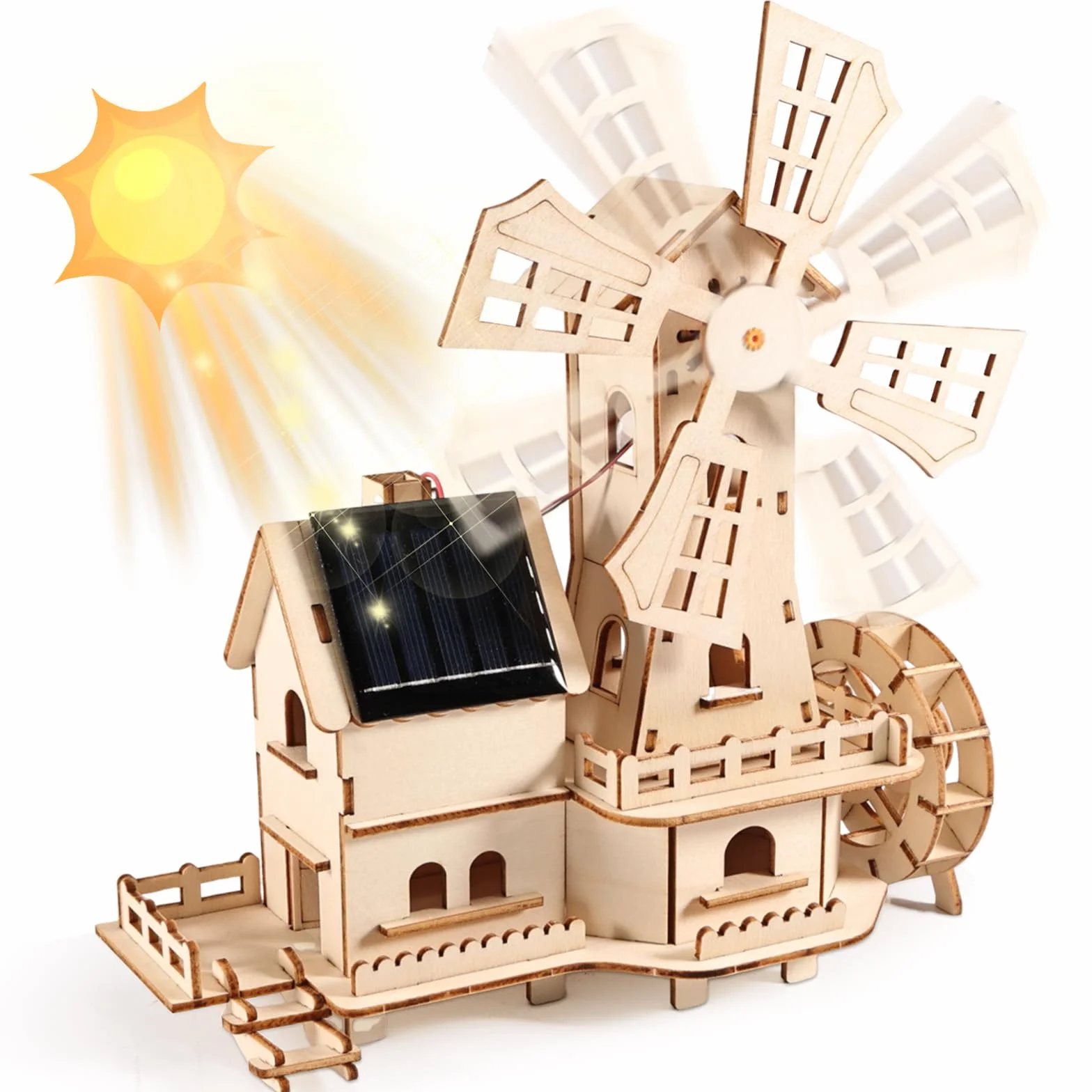 Solarne drewniane puzzle 3D, zestaw "zrób to sam", naukowa gra edukacyjna dla dzieci i dorosłych