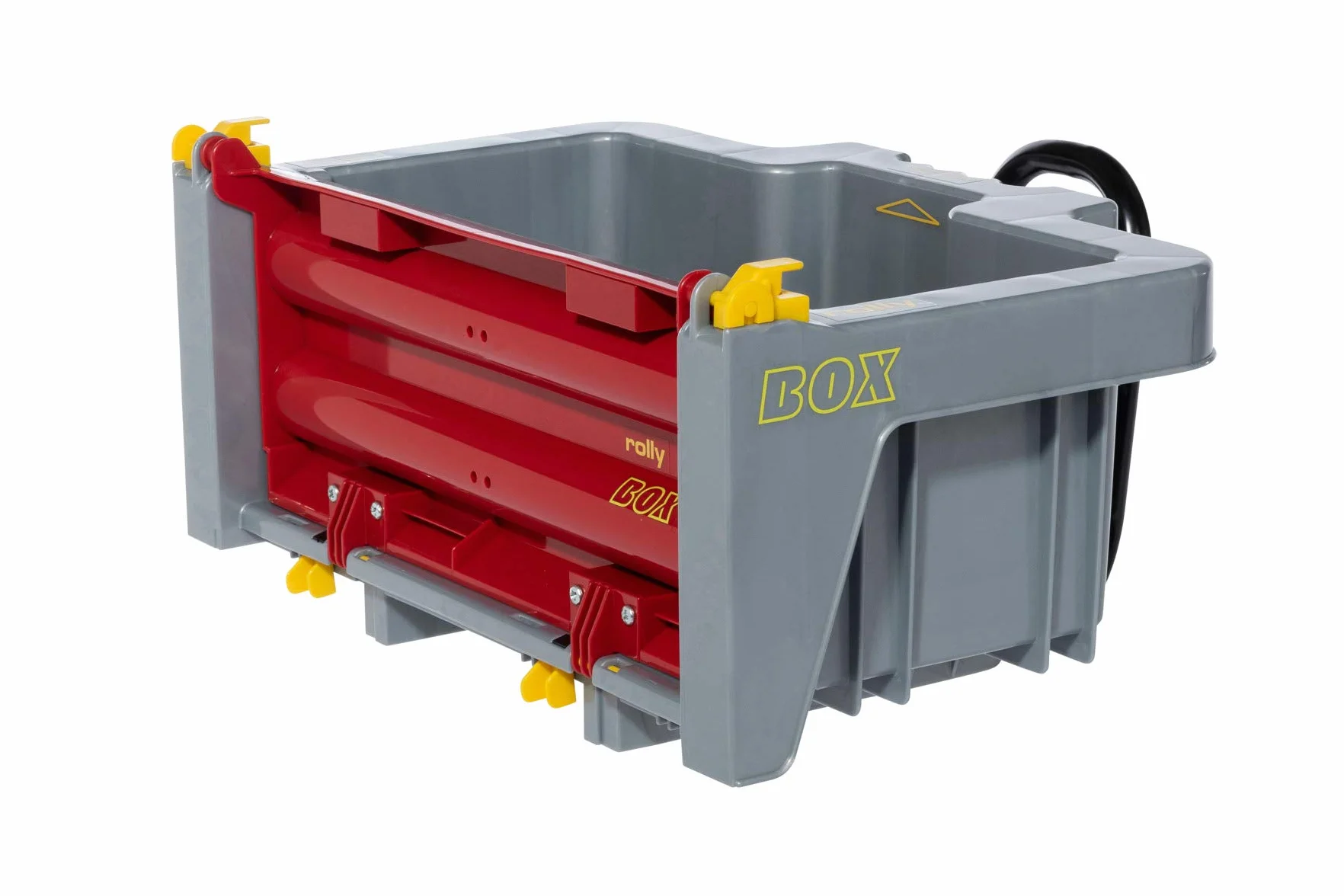 Rolly Toys rollyBox przyczepa do traktorów (funkcja przechylania, kolor szary/czerwony, dla dzieci w wieku 3-10 lat, do traktorków dziecięcych) 408948