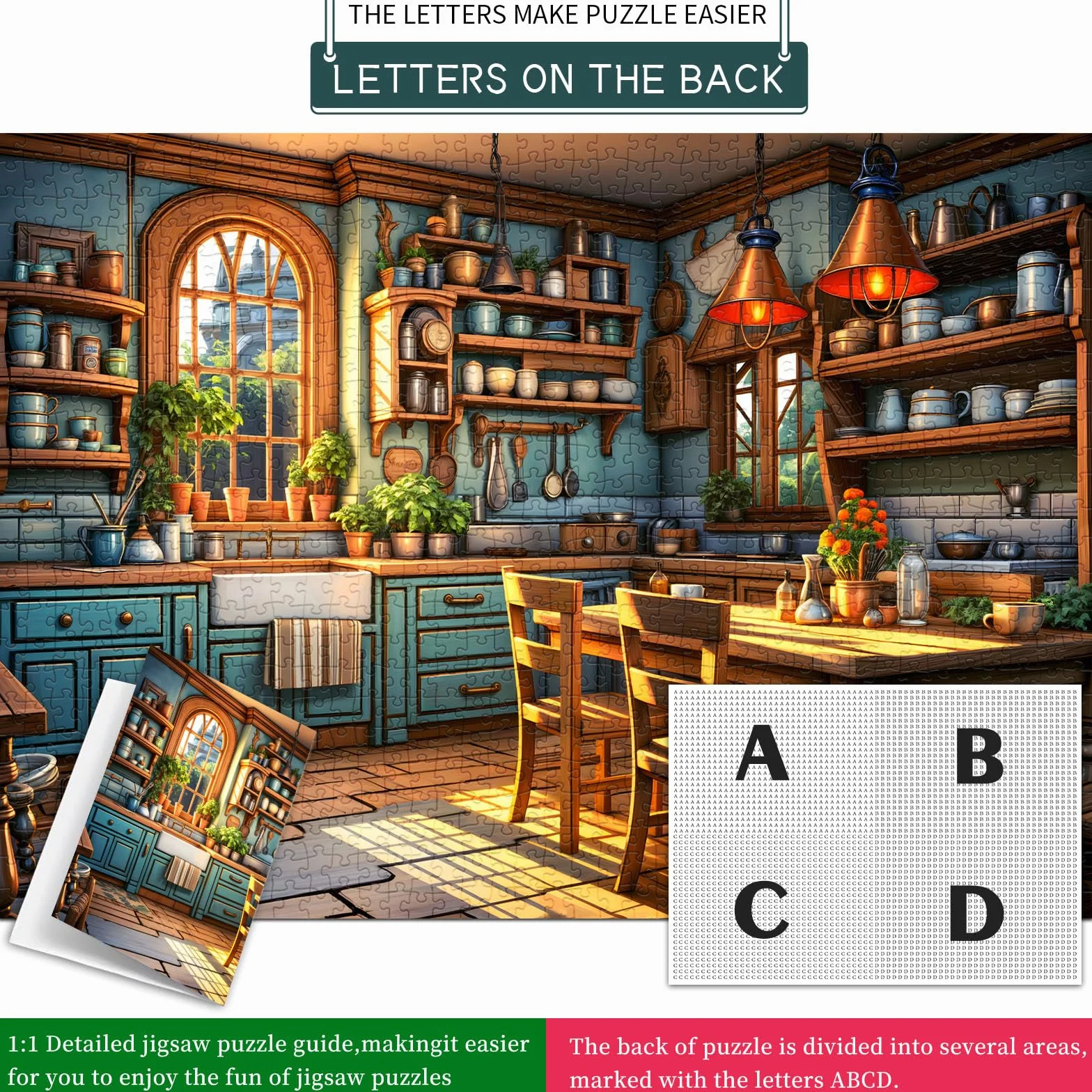 Puzzle 1000 elementów dla dorosłych i dzieci, Impossible Game, prezent z puzzlami, sprytne puzzle, kolorowe puzzle, z motywem ciepłej kuchni