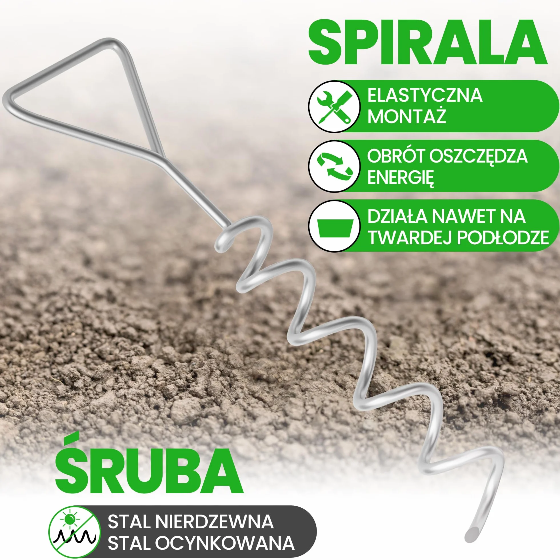 Ultrasport Kotwy gruntowe, z tarczami tnącymi, zestaw kotw gruntowych do trampolin, szopek ogrodowych i nie tylko, 4 śruby gruntowe ze stali ocynkowanej, regulowane pasy bezpieczeństwa ok. 190 cm
