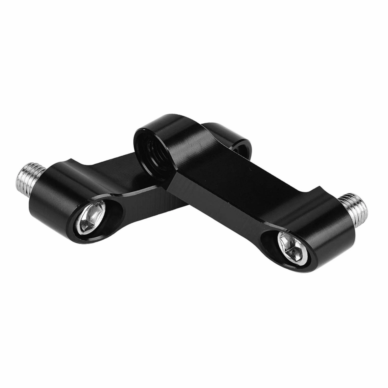 Akozon Mirror Adapter, M10 / M8 Riser Mount Extension 1 zestaw Motocyklowe lusterko wsteczne Zestaw adaptera Akcesoria motocyklowe Czarny