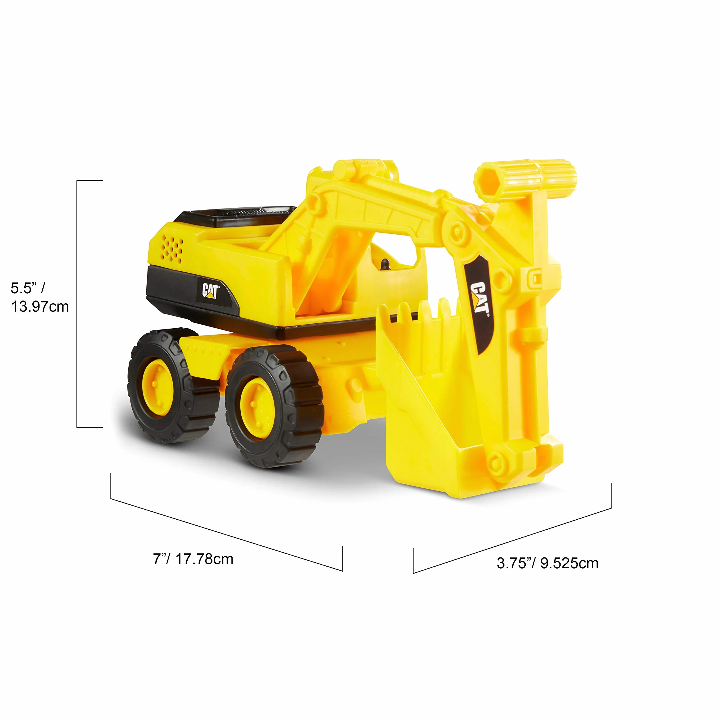 CatToysOfficial 82360 Caterpillar by Funrise 82284 Caterpillar CAT Mini-Crew ciężarówka uchylna, ładowarka kołowa i koparka pojazd budowlany, żółto-czarna
