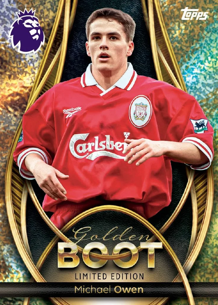 Topps Premier League 2026 - Debut Edition - Golden Boot Tin - zawiera 57 kart, w tym 7 ekskluzywnych kart Golden Boot LE