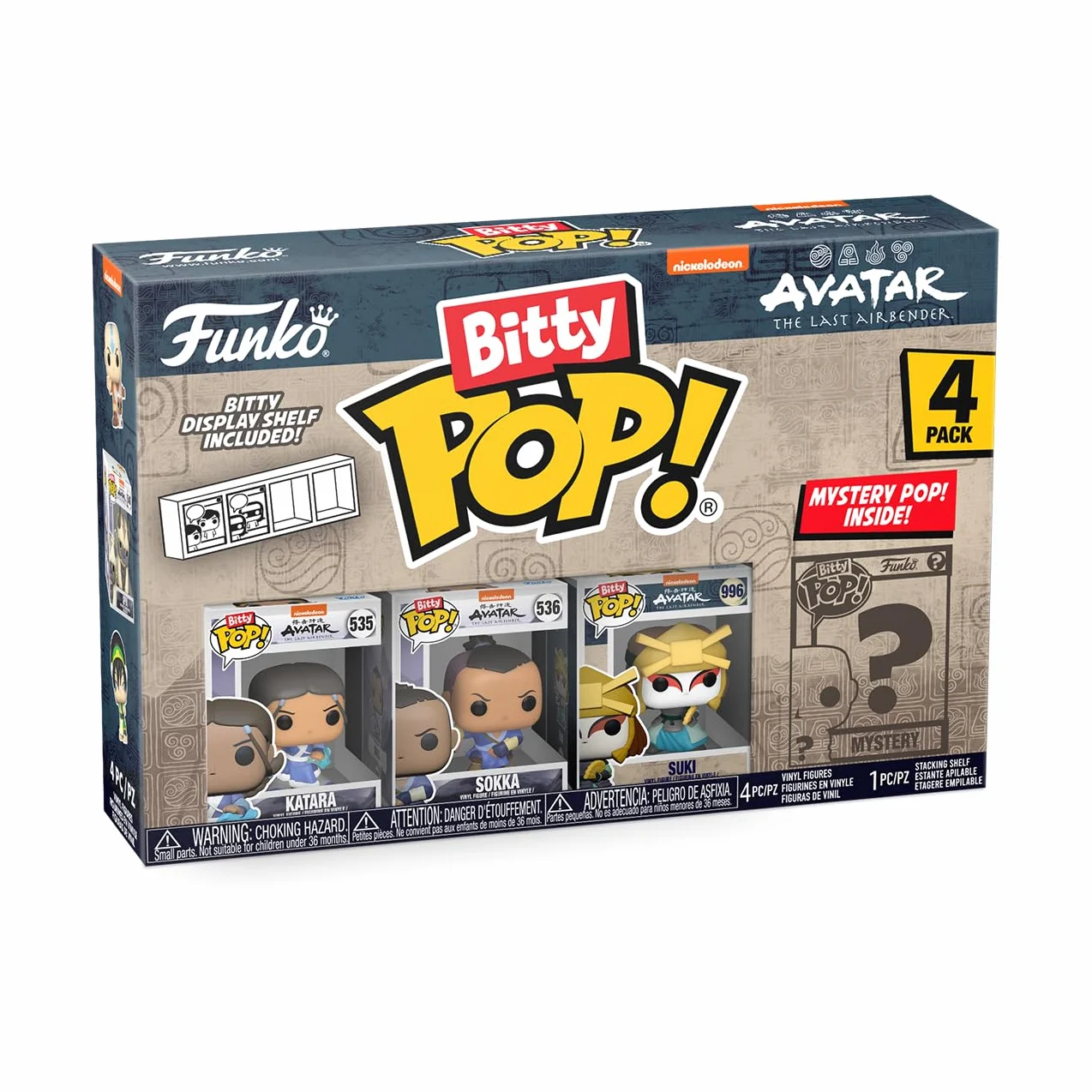 Funko Bitty POP! Avatar: the Last Airbenderand A Surprise Mystery Mini figurka - 0,9 cala (2,2 cm) do kolekcjonowania - w zestawie półka do układania w stosy - pomysł na prezent