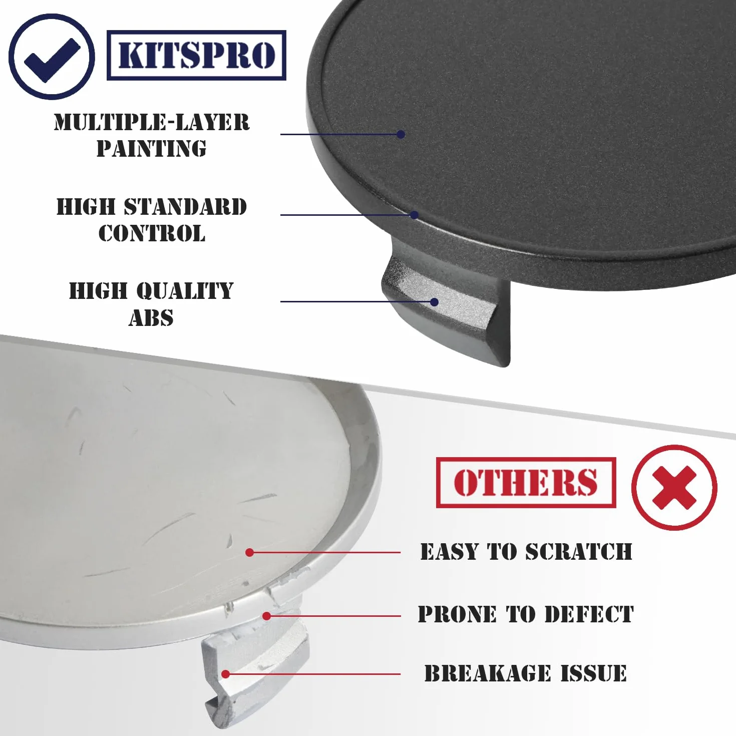 KitsPro osłona piasty 62 mm nakładki środkowe koła, zestaw 4 sztuk (czarny matowy, zewnętrzny 62 MM, wnętrze 56 MM)
