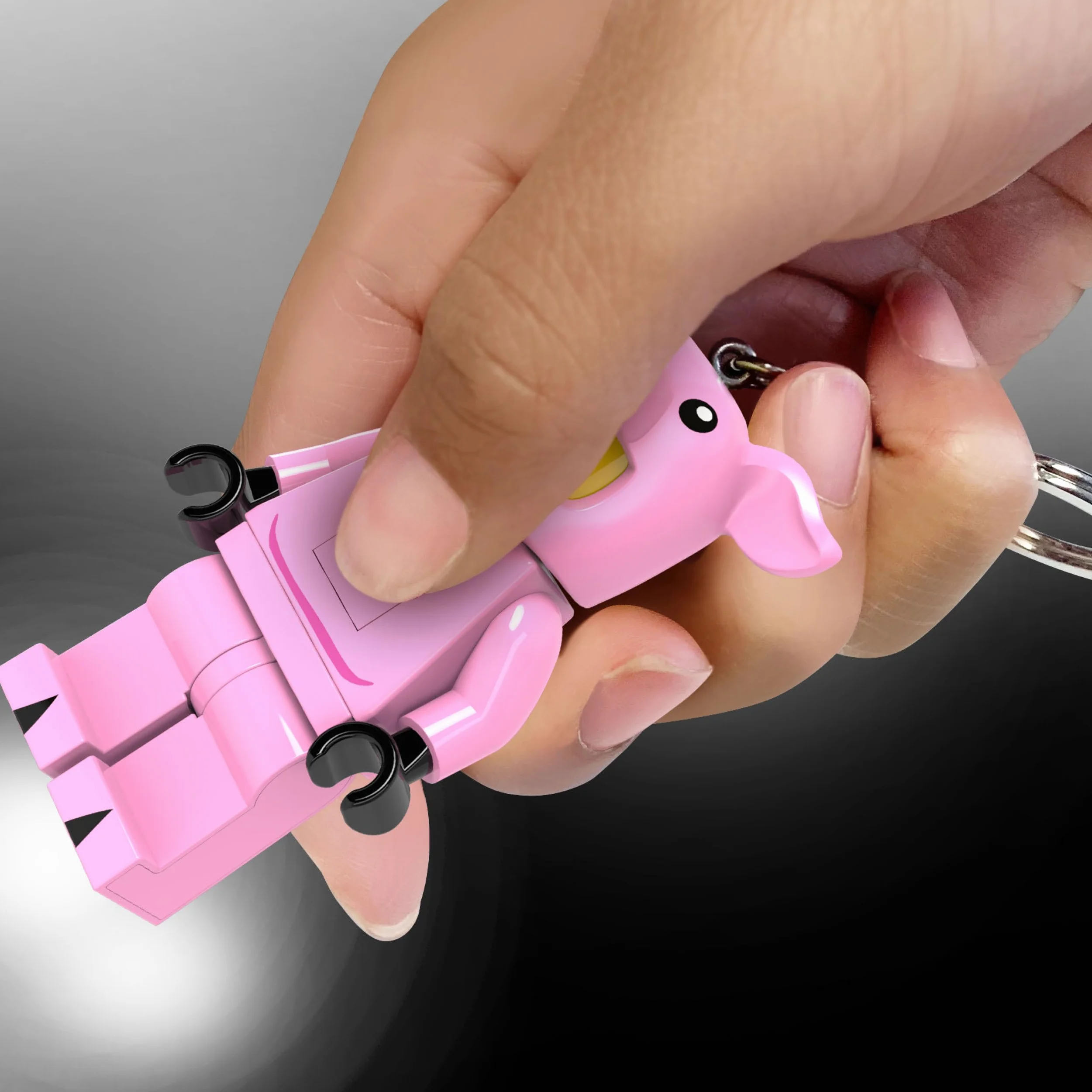 LEGO Minifigurki duża 7,6 cm wysoka figura brelok światło - świnka dziewczyna (KE212H), różowy