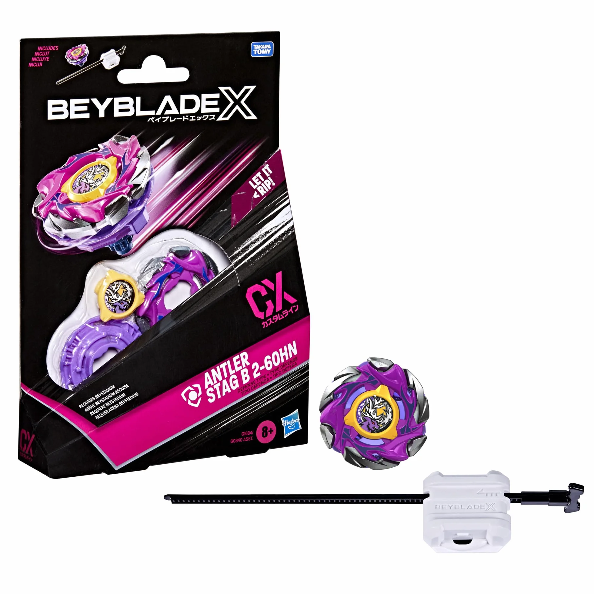 Pakiet startowy Beyblade X Antler Stag B 2-60HN CX, bączek i wyrzutnia