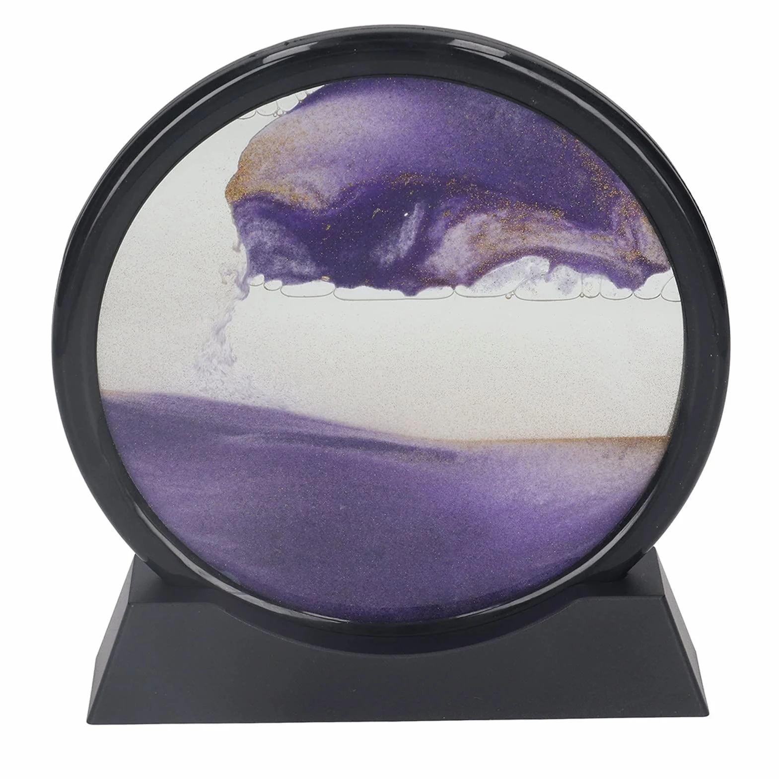 Obrazek w Płynie Quicksand Sandscape, Okrągłe Szkło Deep Sea Sandscape z podstawą do Domu (PURPLE)