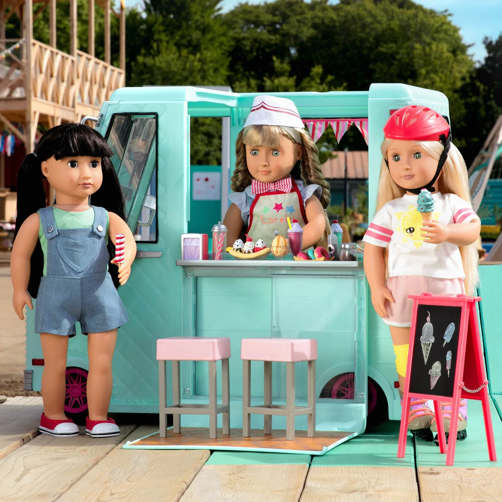 Our Generation 44487 OG (Ice Cream Truck wózek na lody, niebieski