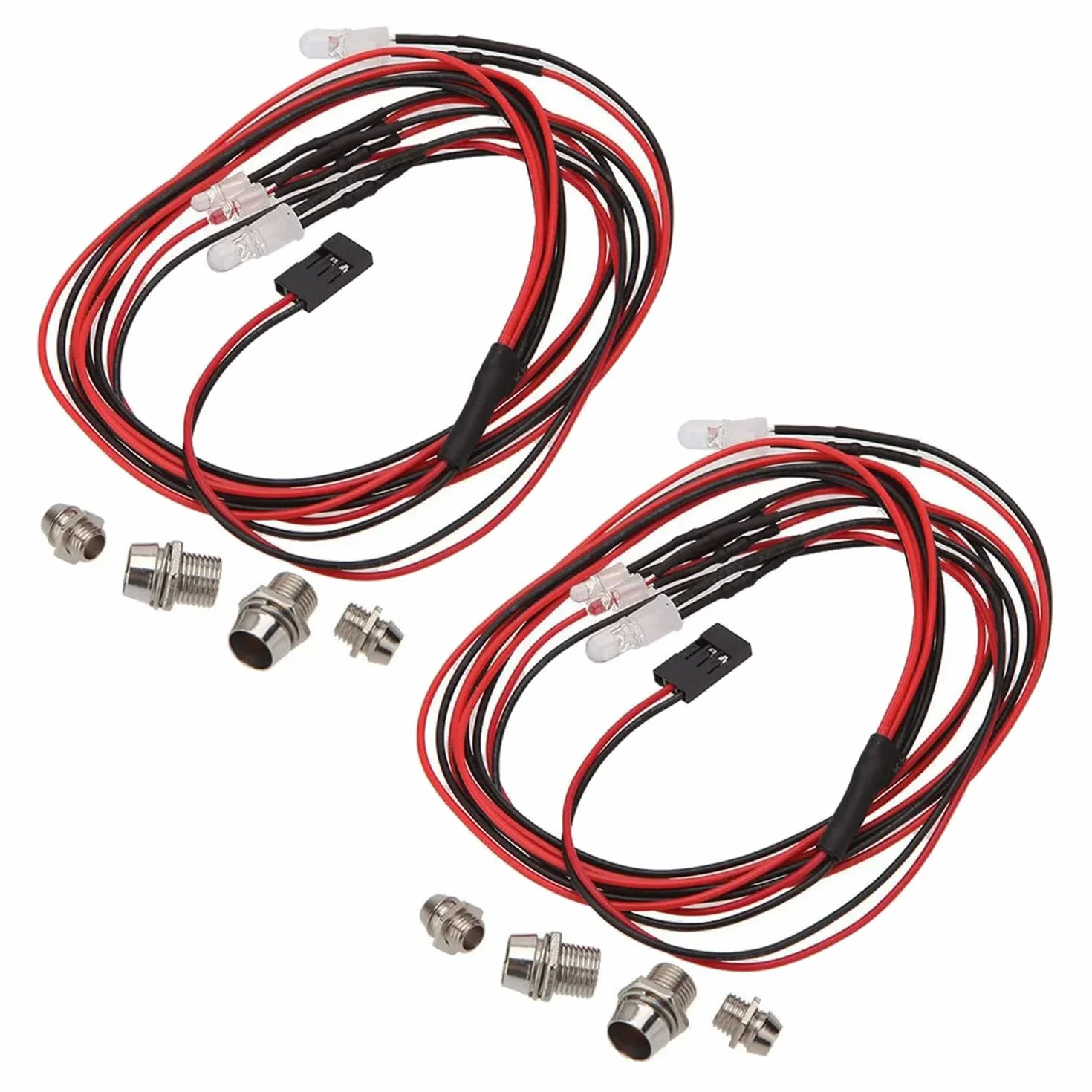 GTIWUNG 2Pack 4LED RC Car LED Reflektory Tylne Światło, Akcesoria RC 2 Biały 5mm 2 Czerwony 3mm, dla 1/8 1/10 Pilot RC Car Truck Crawler
