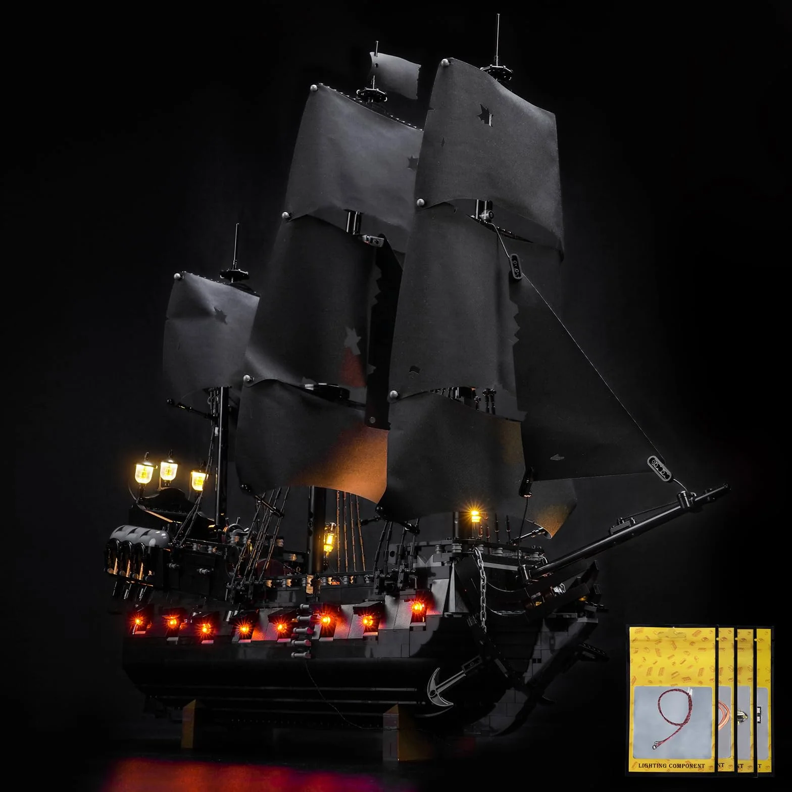 Pilot zdalnego sterowania Lego Captain Jack Sparrow's Pirate Ship 10365 (bez modelu), dekoracyjny zestaw oświetleniowy kompatybilny z Lego Captain Jack Sparrow's Pirate