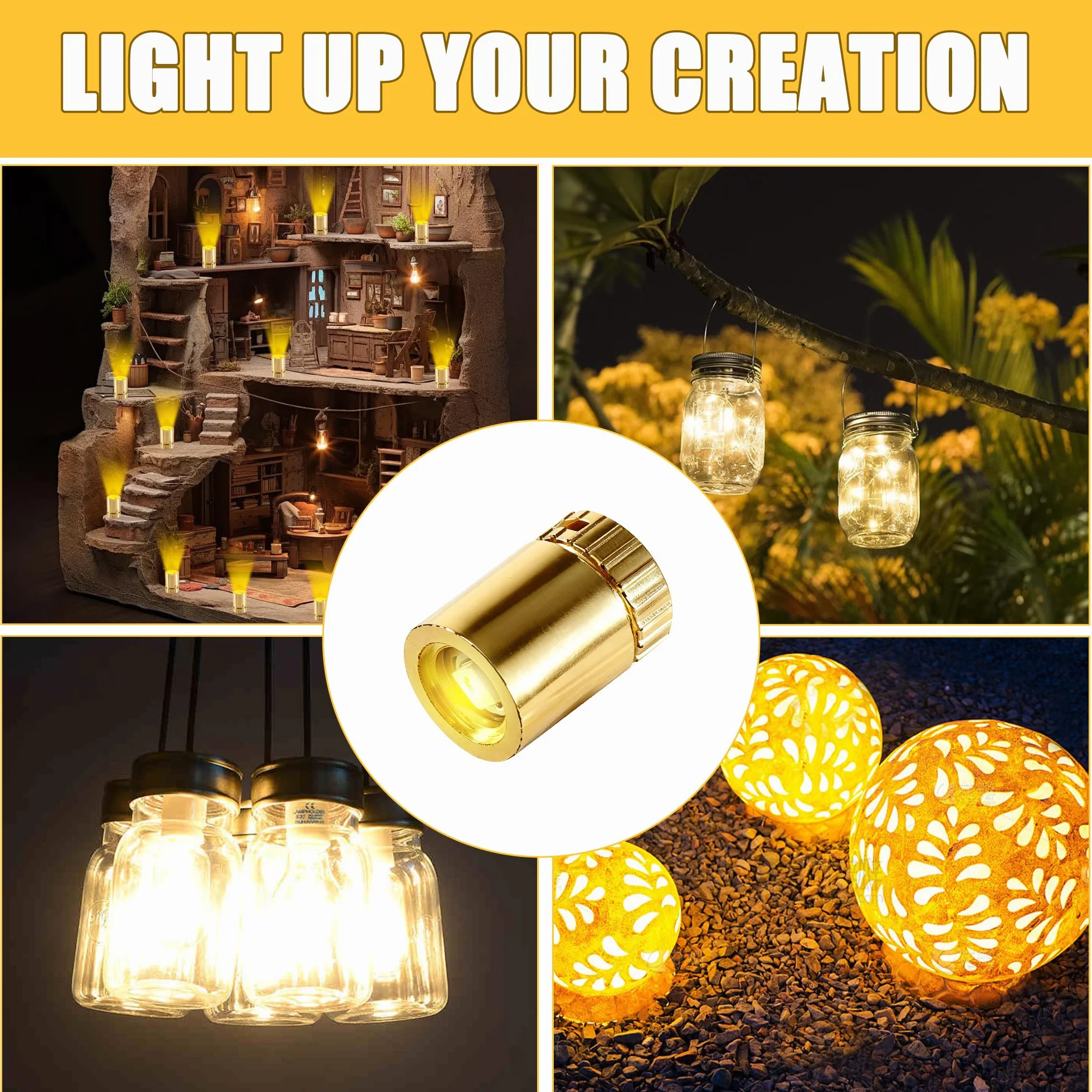 Joycabin 30 sztuk mini lampek LED do domków dla lalek, złote mini lampki do samodzielnego wykonania, mini lampki do majsterkowania, miniaturowe światła do witryn, zabawek (ciepła biel)