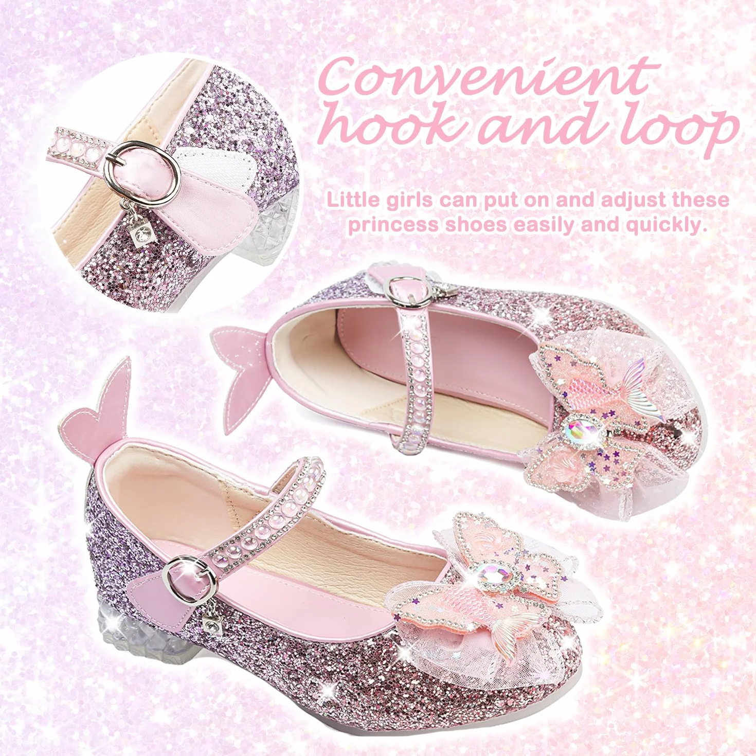 Dziewczęce buty do sukienki Mary Jane brokatowe buty księżniczki niskie obcasy maluch impreza ślub urodziny bal cosplay buty dla dzieci balet buty do tańca