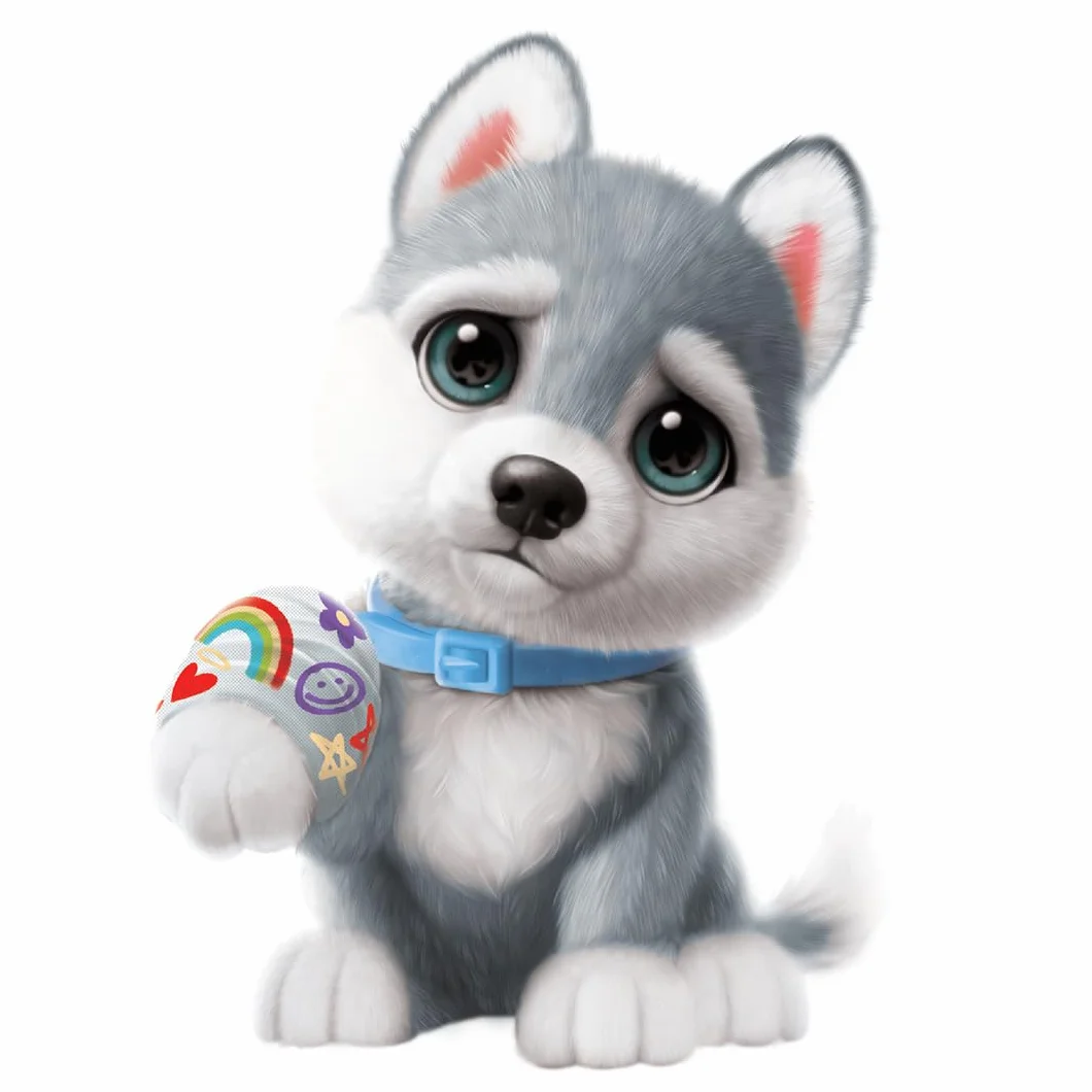 Little Live Pets Ouchies Aspen – ekskluzywny interaktywny szczeniak Husky z 50+ dźwiękami i reakcjami, w zestawie zestaw weterynaryjny i torba do noszenia, od 4 lat