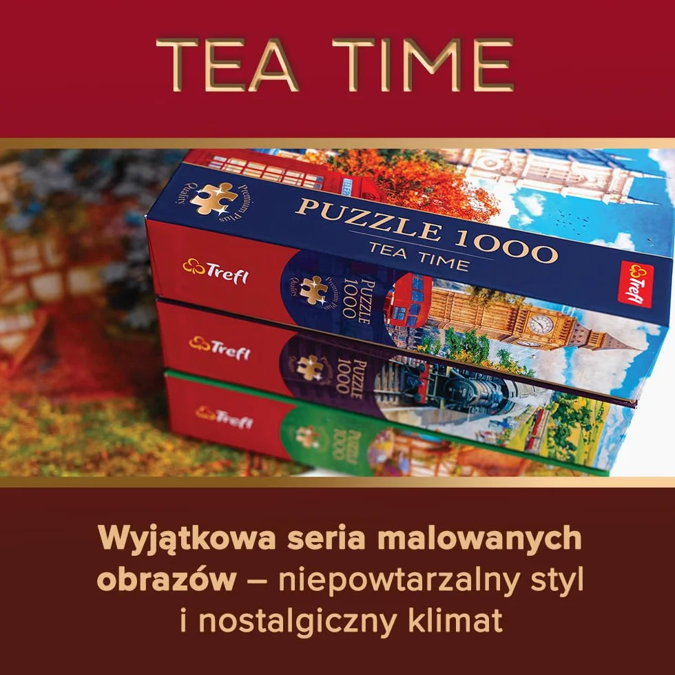Trefl Premium Plus Quality - Puzzle Tea Time: Przygotowania do Wiosny - 1000 Elementów, Seria Malowanych Nostalgicznyh Obrazków, Idealne Dopasowanie Elementów, dla Dorosłych i Dzieci od 12 lat