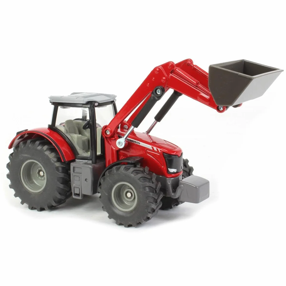 Siku 1985, Massey Ferguson 8690 Traktor z ładowaczem czołowym, 1:50, Metal,Tworzywo sztuczne, Czerwony, Wiele funkcji