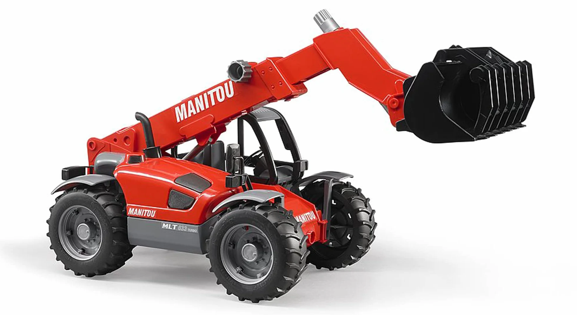 bruder 02125 - Manitou Teleskoplader MLT 633 - 1:16 Pojazd, Pojazd budowlany, Maszyna budowlana, Wózek widłowy, Ładowarka kołowa, Zabawka