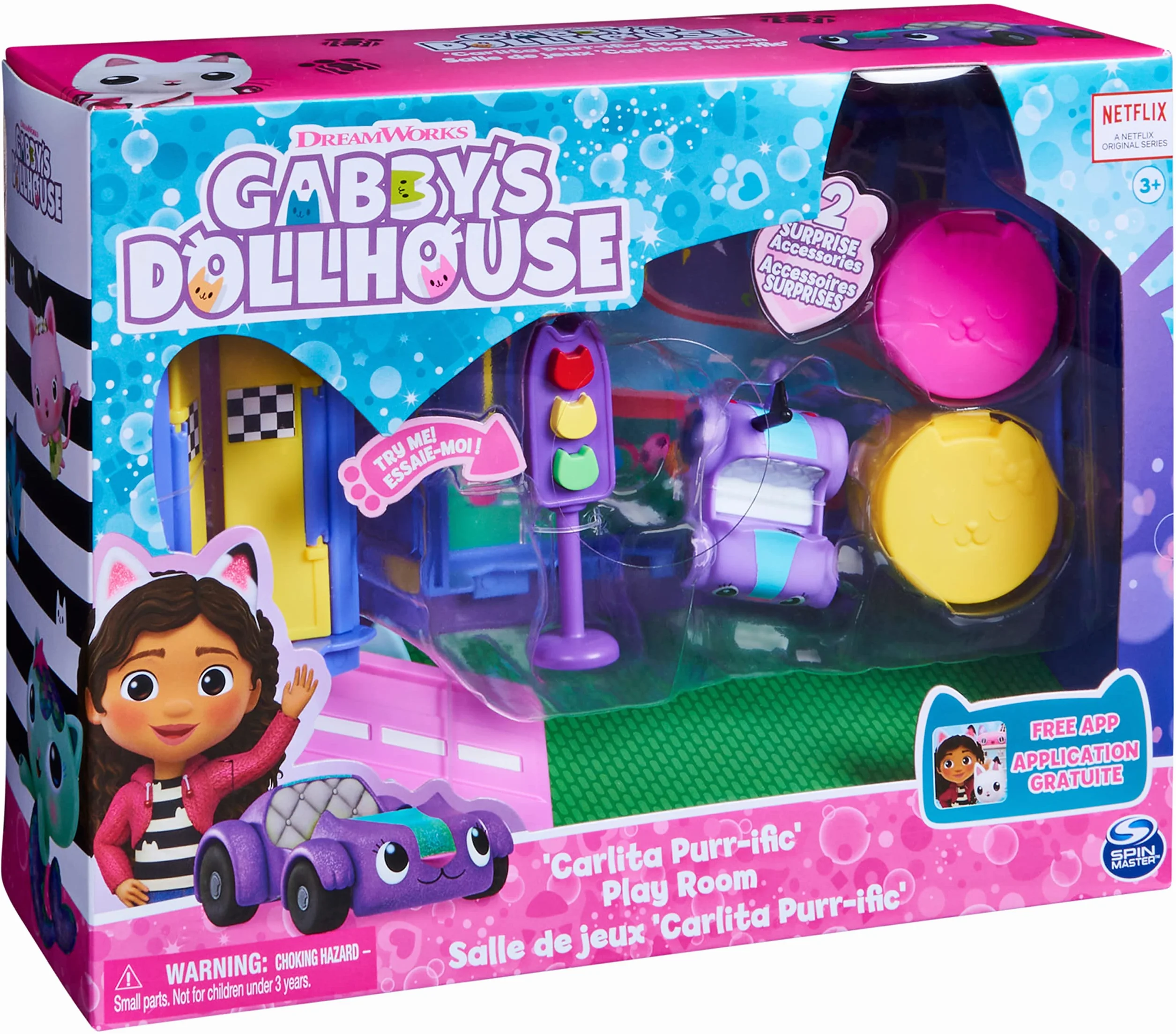 Gabby's Dollhouse i Magiczny Domek - Playset Deluxe Chabriolette Game Room - Figurka Akcesoria - Dom dla lalek - Zabawka dla dzieci od 3 lat
