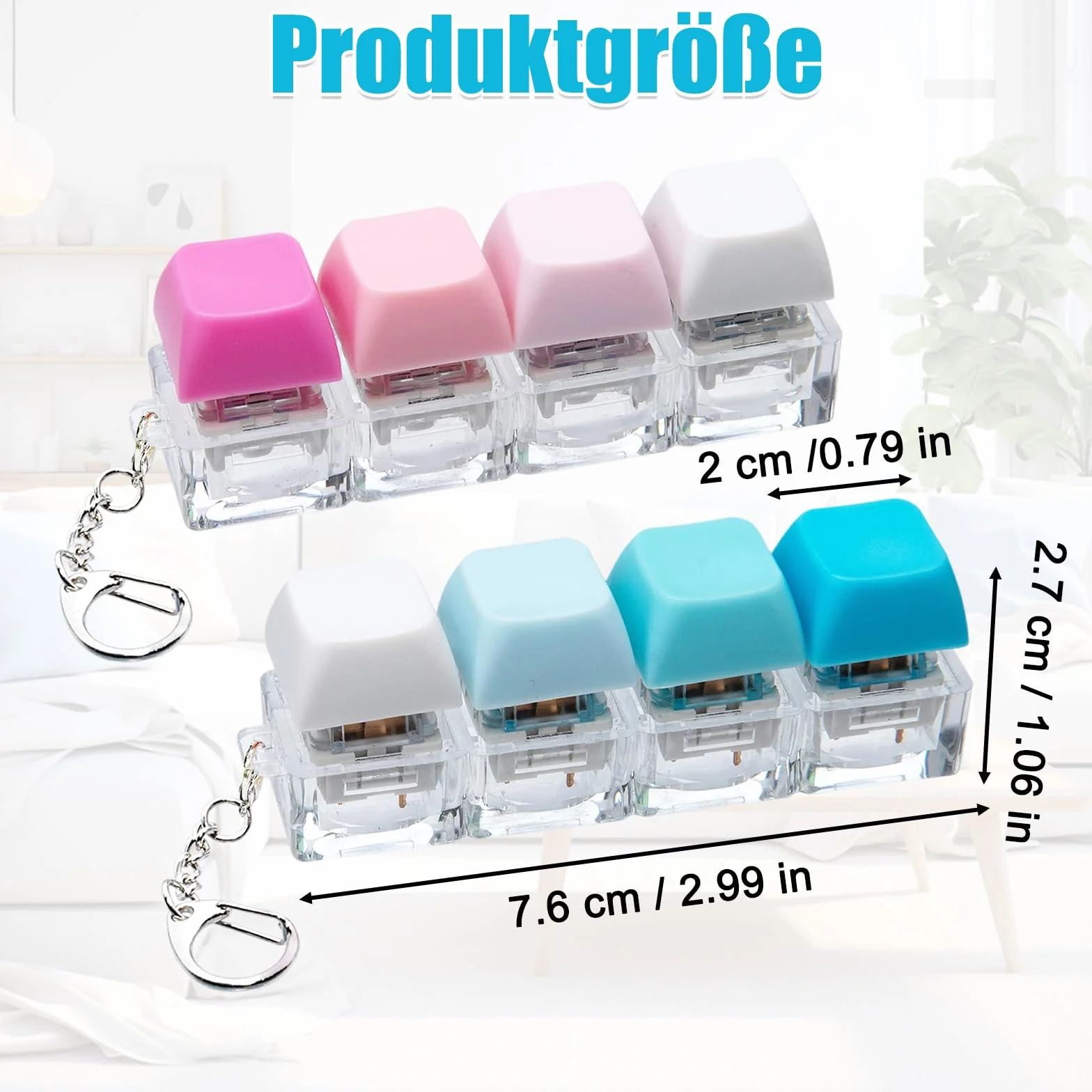 2-sztukowy zestaw przezroczystych zabawek Fidget Toys dla dorosłych, zabawki antystresowe dla dorosłych z kluczami, antystresowa klawiatura PC do biura i szkoły, dla dorosłych i młodzieży