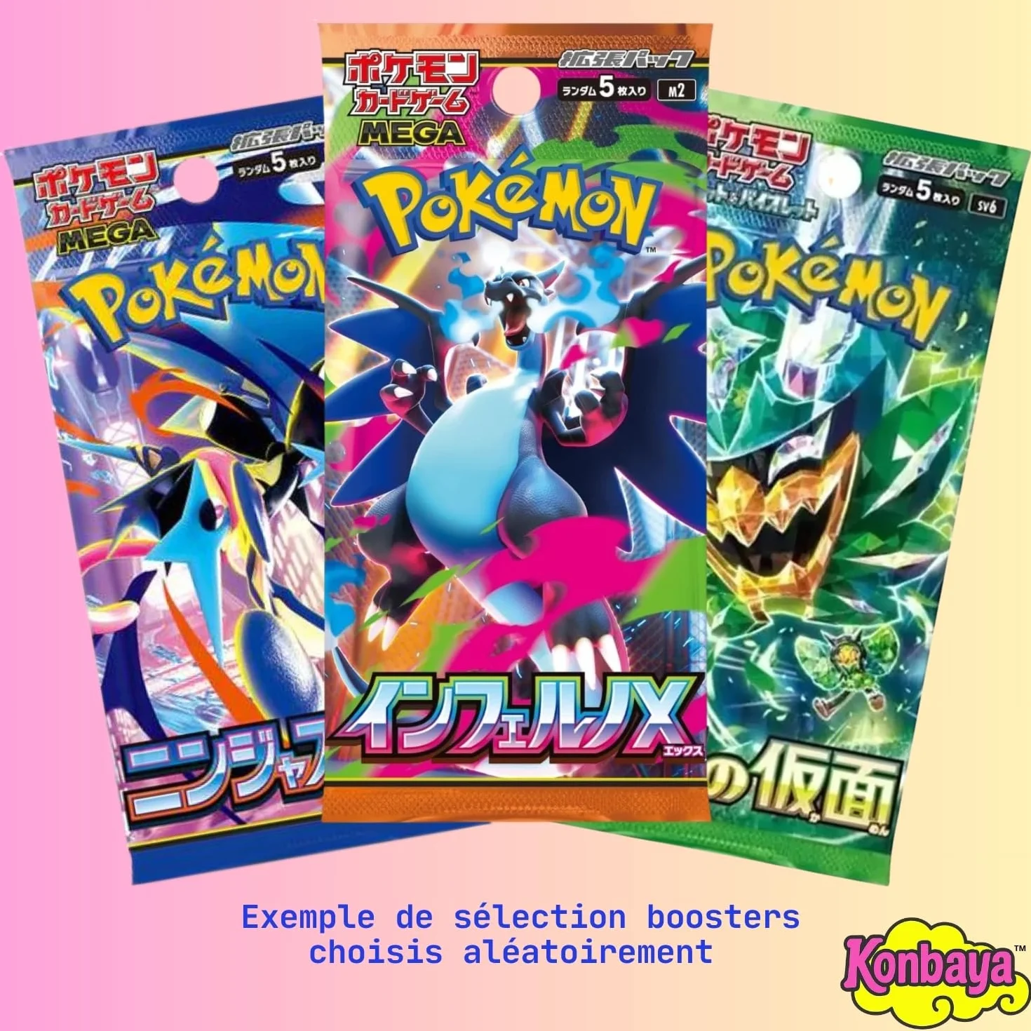 Pakiet 3 losowe japońskie boostery Pokemon - Szkarłatny i Fioletowy - Oficjalne Karty - Certyfikat Konbaya - Ochrona przed wysyłką