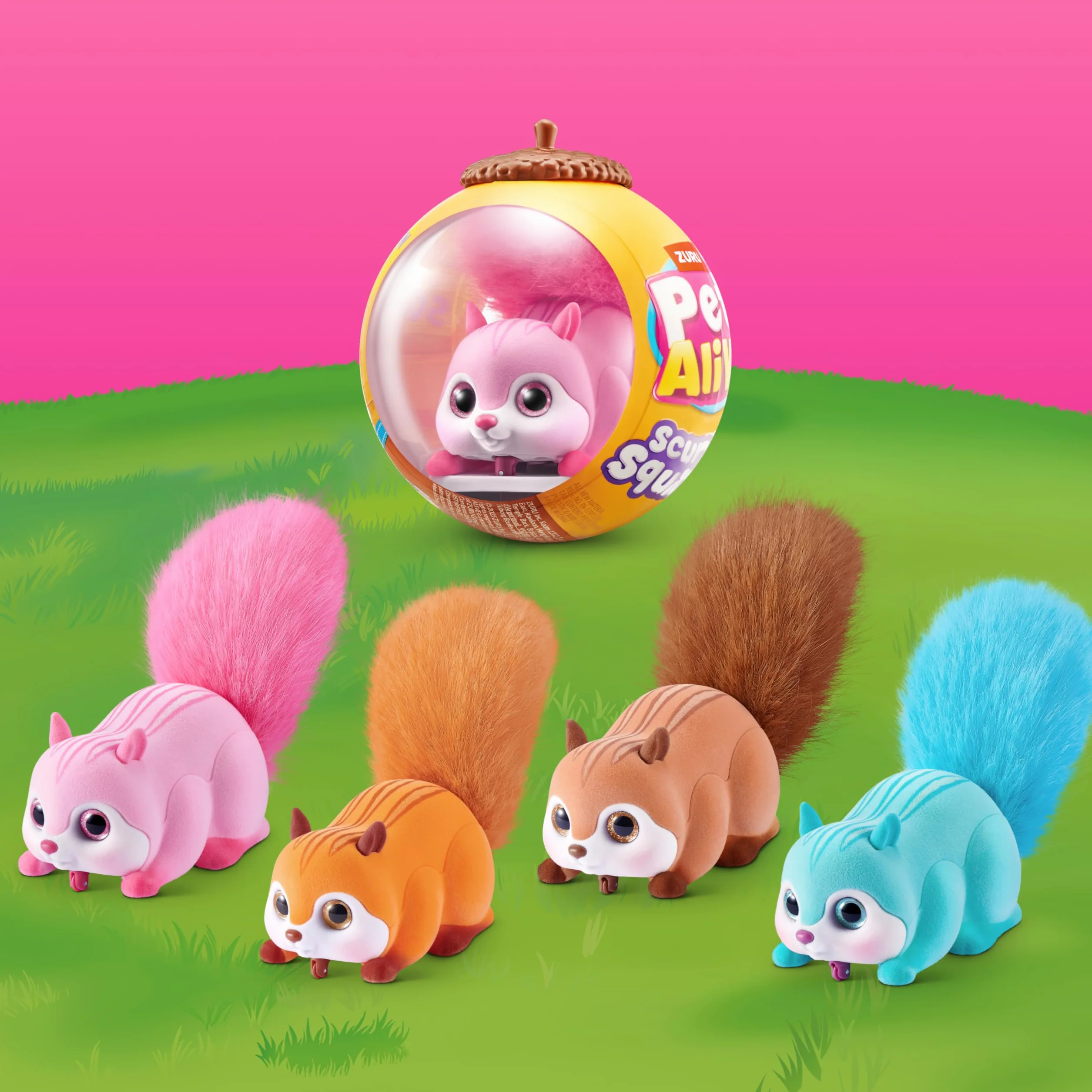 Pets Alive Scurry'n Squirrel (Orange) by ZURU interaktywna zabawka robotyczna, poruszająca się wiewiórka z realistycznymi mi i dźwiękami, od 3 lat i starszych, dla dzieci i niemowląt