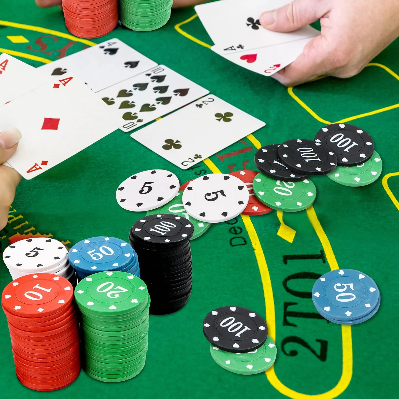 MplehDa Profesjonalne Żetony do Pokera - 100 Sztuk do Gry w Blackjacka i Kasynowego