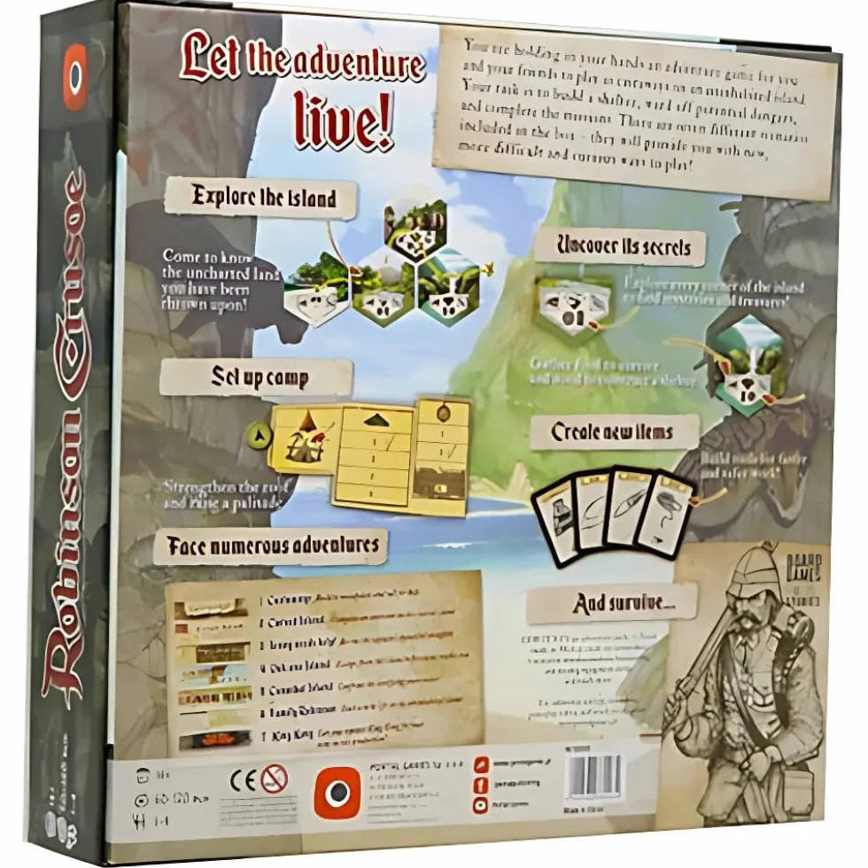 Portal Games, Robinson Crusoe: Adventures on The Cursed Island, Board Game, 1 to 4 Players, Ages 14+, 60 to 120 Minute Playing Time