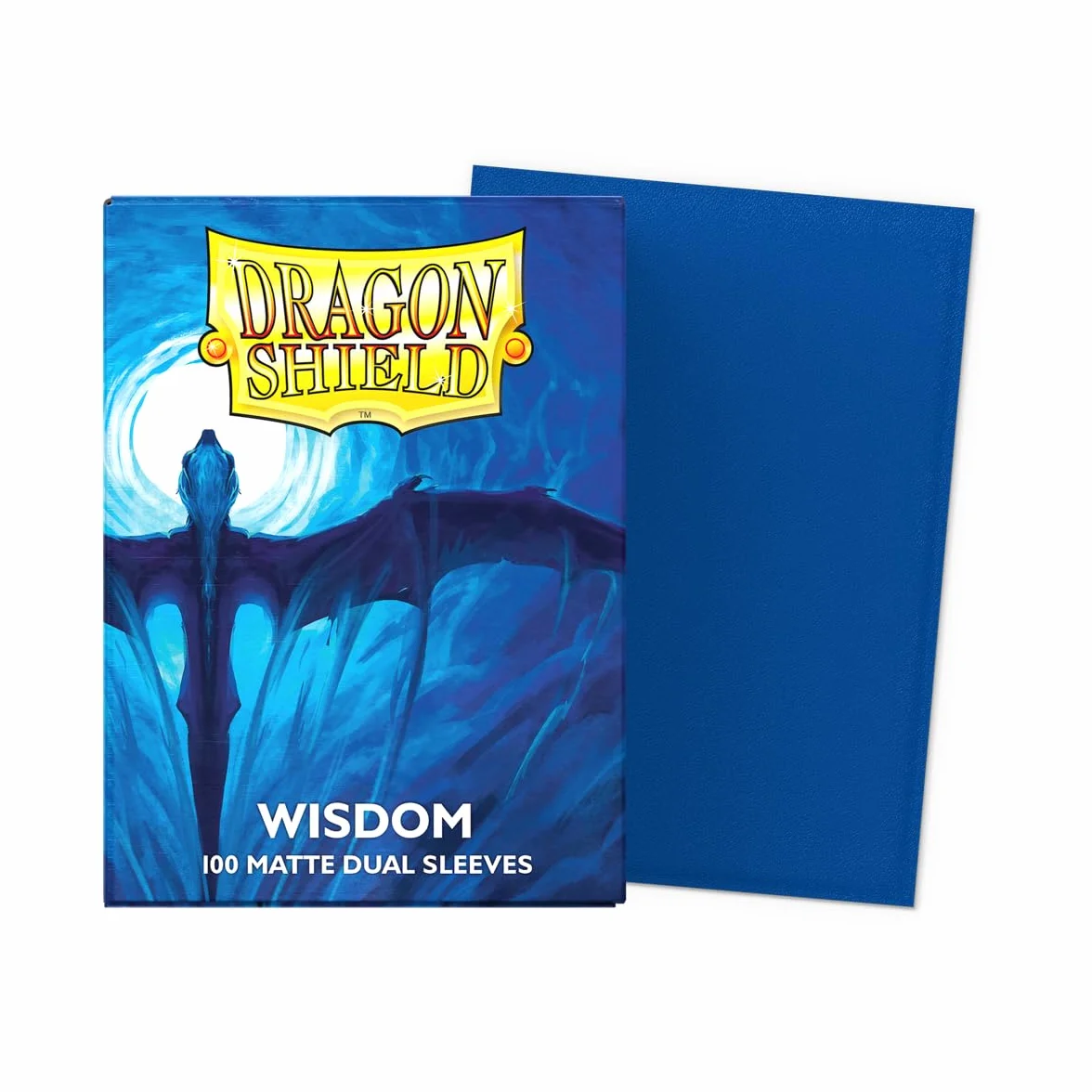 Dragon Shield Matte Dual Wisdom - Rękawy na Karty MTG (Niebieski) 100 CT - Gładkie i Wytrzymałe, Kompatybilne z Pokemon & Magic The Gathering