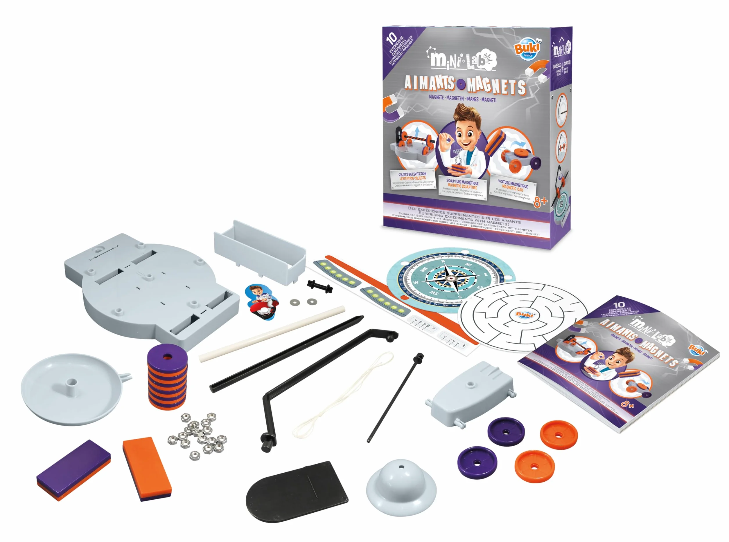 BUKI 3018 - Mini Lab Magnesy - Zestaw eksperymentów z magnesami – Odkryj magnetyzm i lewitację! Edukacyjna zabawka dla dzieci 8+
