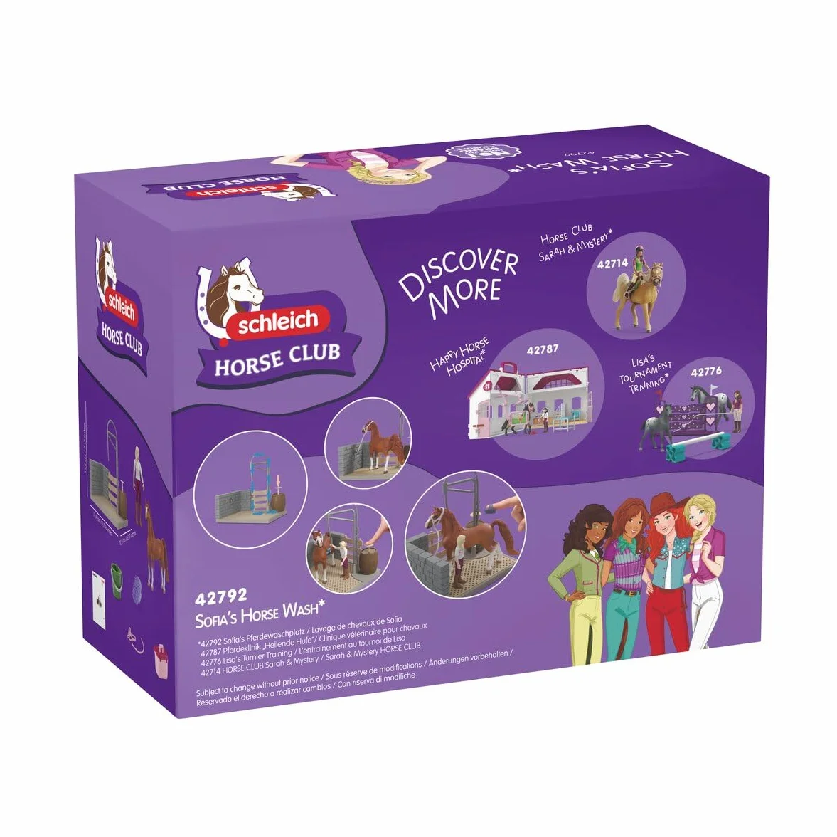 schleich HORSE CLUB | Myjnia dla koni Sofii 42792 | Zestaw z prawdziwą wodą, pompką, koniem, ruchomą figurką & akcesoriami | Zabawka konna & prezent dla dzieci od 5 lat | 26 elementów