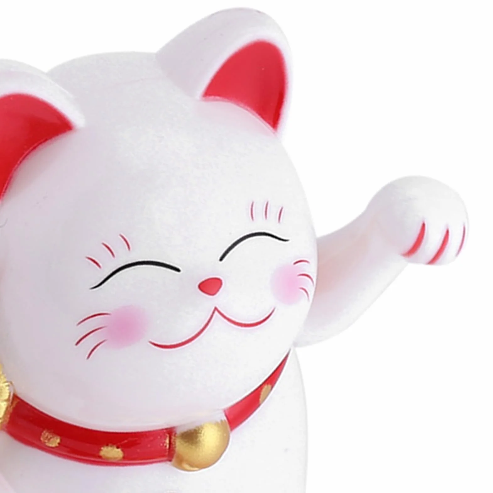 Calico Cat Machający Kot Japoński Maneki Neko Fortune Wealth Dekoracja Biurowa Samochodu Zasilanego Energią Słoneczną (Biała)