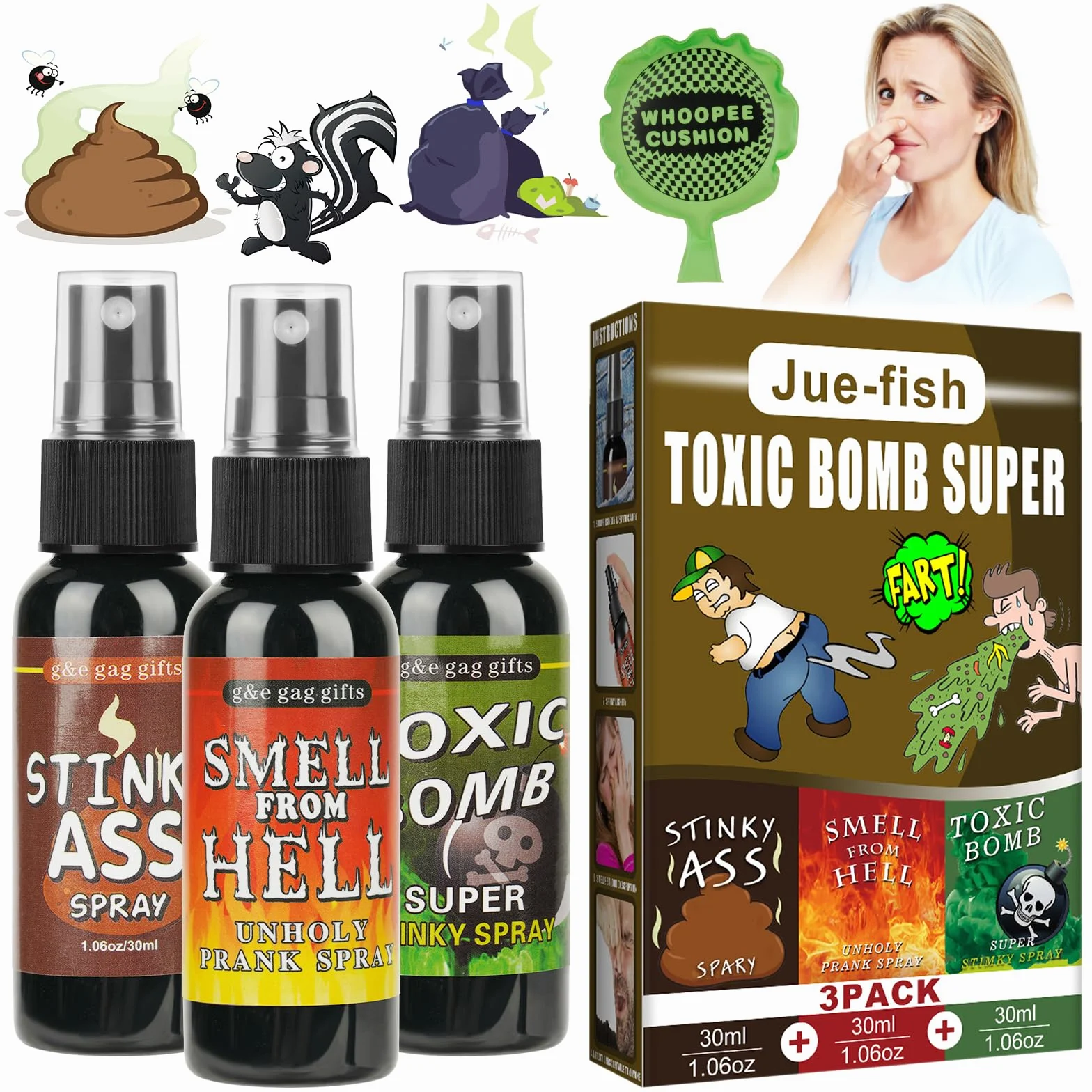 OSDUE Fart Spray Płynna Zabawka Śmierdzący Zapach Narzędzie dla Dzieci i Dorosłych