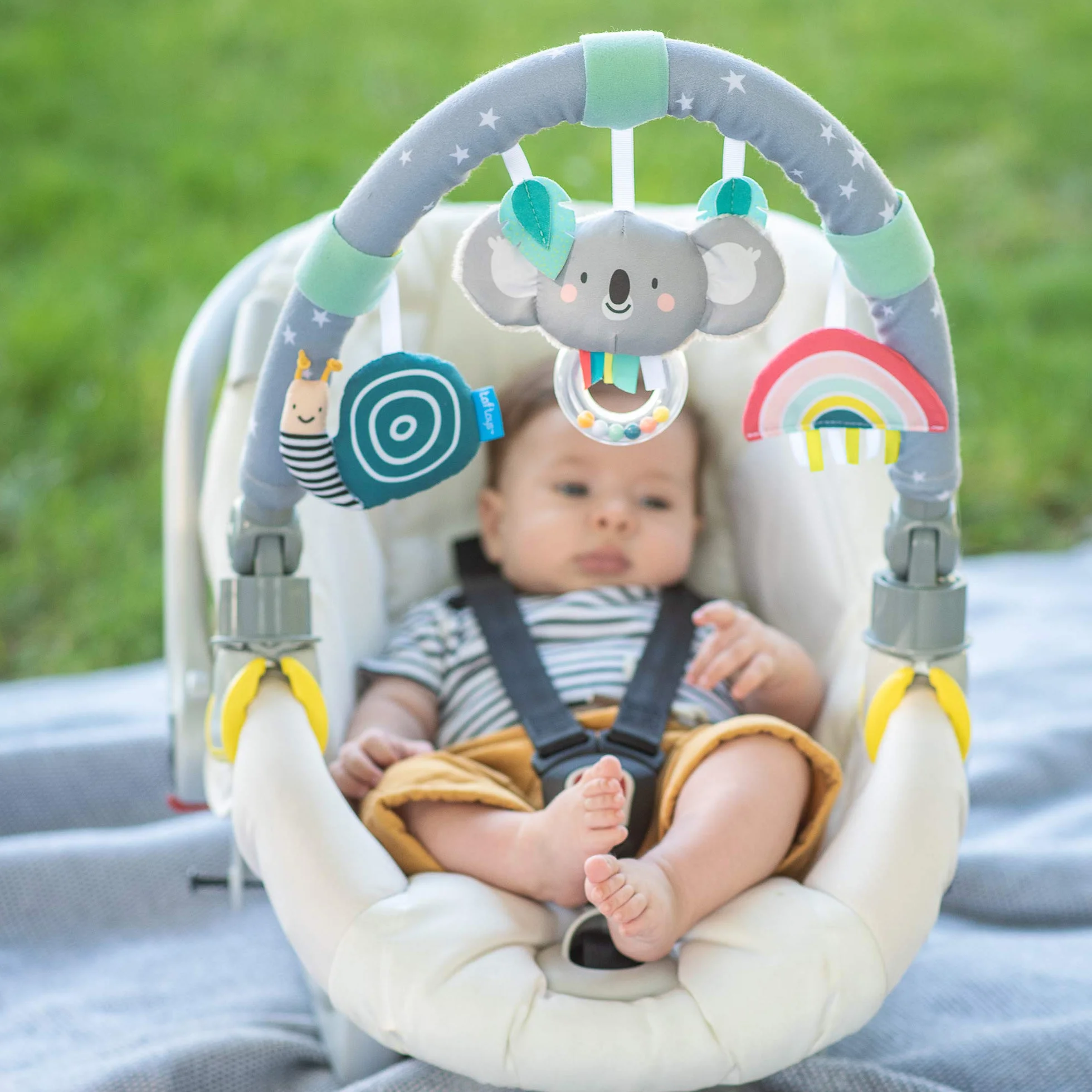 Taf Toys Koala Daydream Pram, Stroller & Car Seat Arch. Ideal for Infants & Toddlers, Activity Arch with Fascinating Toys, Stimulates Baby’s Senses & Motor Skills Development, for Easier Outdoors