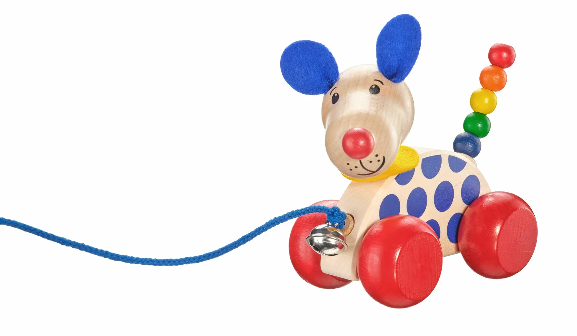 Selecta 62026 Pies Nico, zabawka do ciągnięcia, z drewna, 12 cm