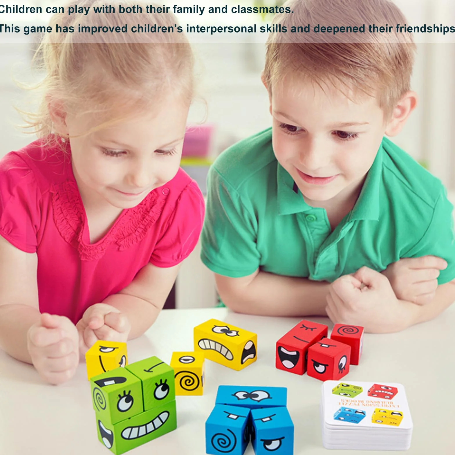 Drewniane puzzle z wyrazem twarzy gry Montessori Puzzle dla dzieci 3 lata zabawki edukacyjne kostka gra w kostkę emocje zabawki Expression interaktywne puzzle budowanie dla wieku 3 4 5 6 lat