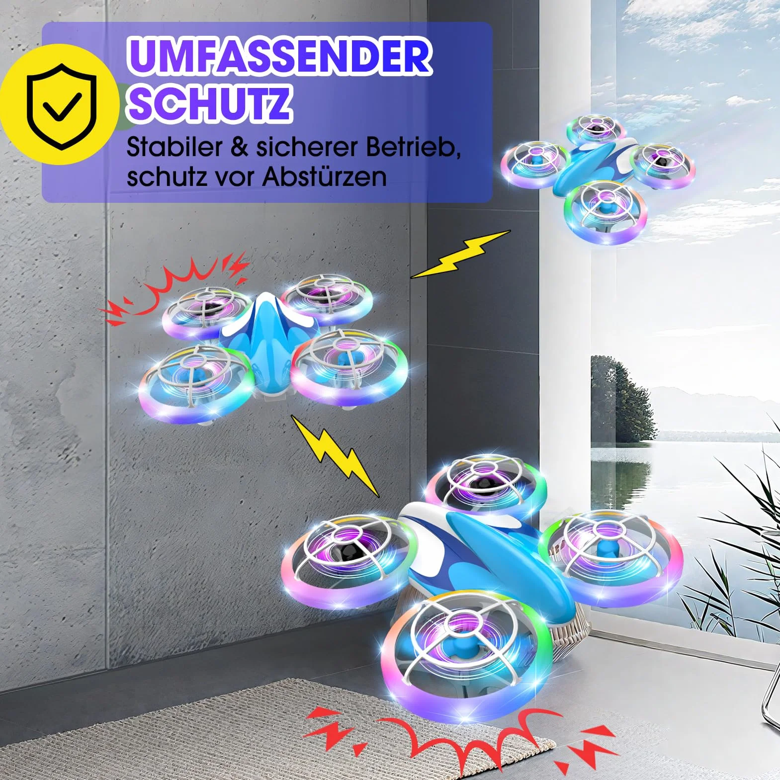 Nigecue Mini Dron dla Dzieci Zabawka od 6, 7, 8, 9, 10+ lat Chłopcy, RC Samolot Zabawka Dron dla Dzieci i Początkujących ze Światłami LED Wewnątrz & Na Zewnątrz Prezent dla Chłopców i Dziewczynek